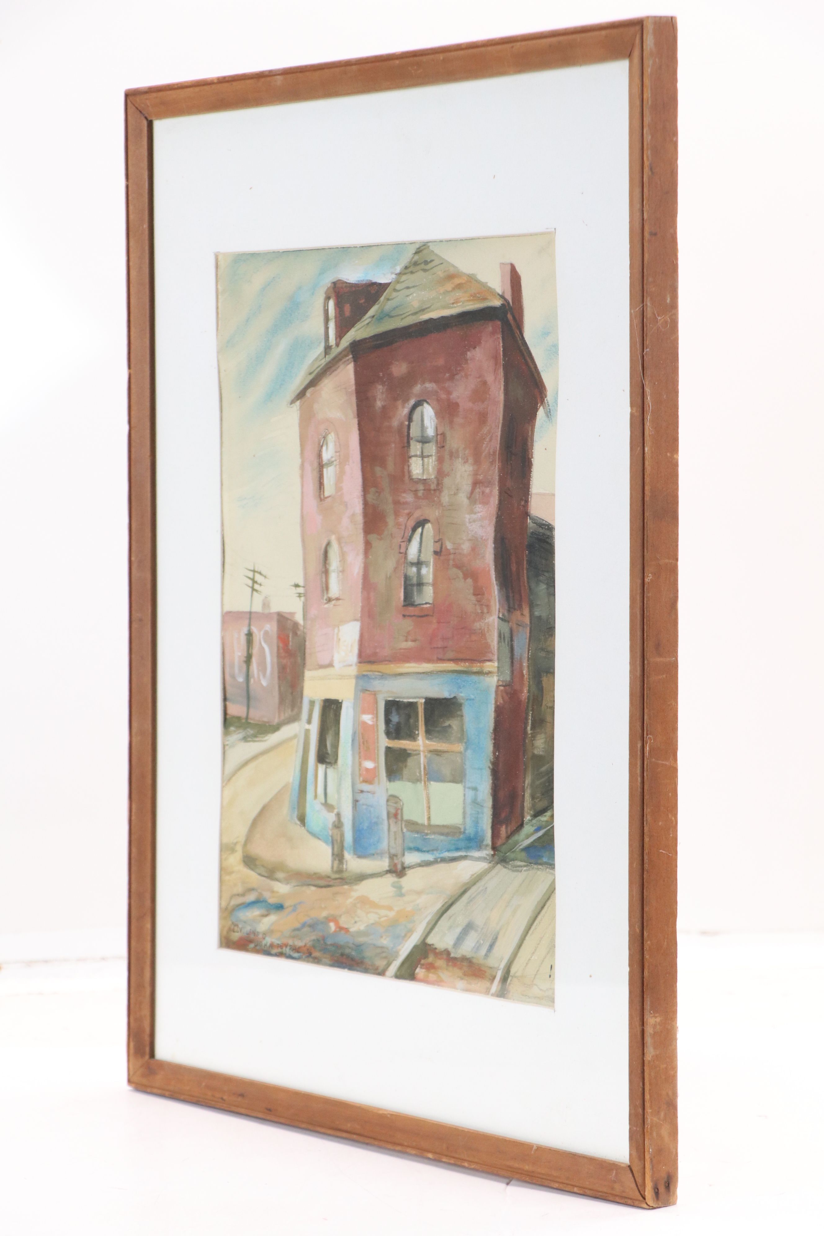 John Teyral Watercolor Painting "Cleveland O," 1936