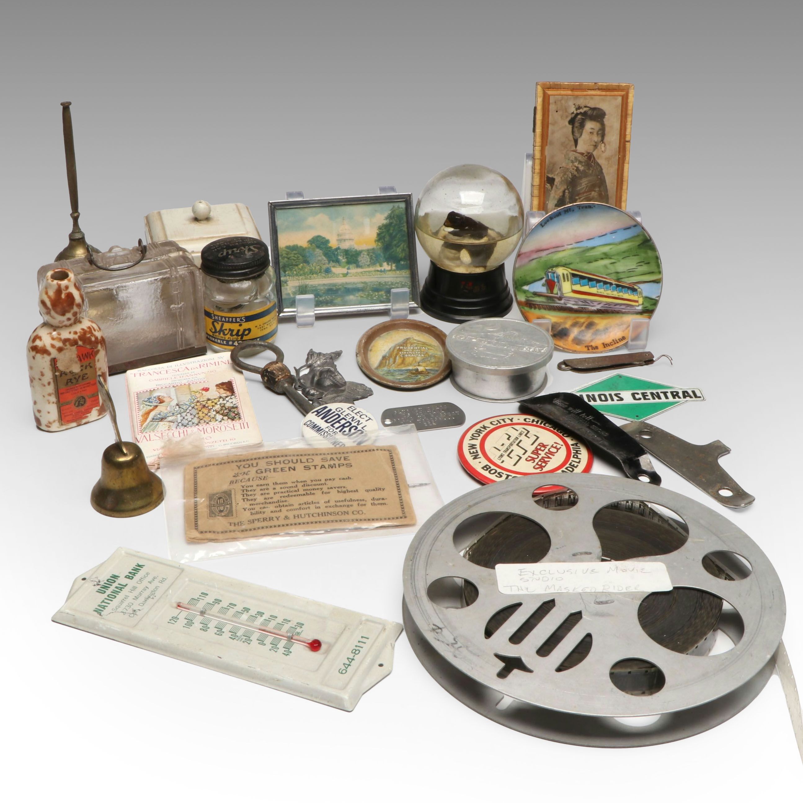 Mohawk Liqueur Stoneware Bottle with More Vintage Memorabilia and Décor