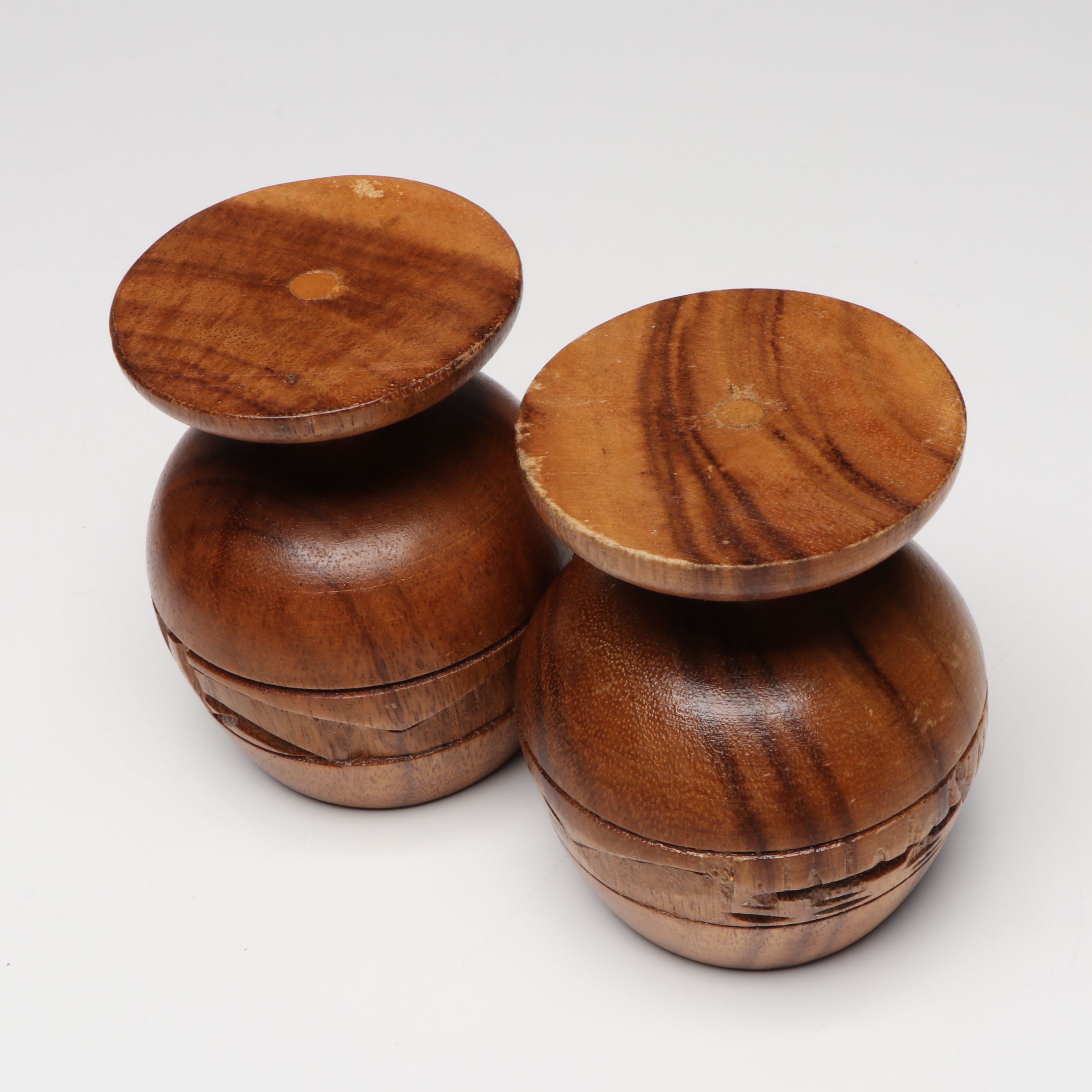 Hand-Carved Monkeypod Wood Punch Bowl with Tray and Goblets