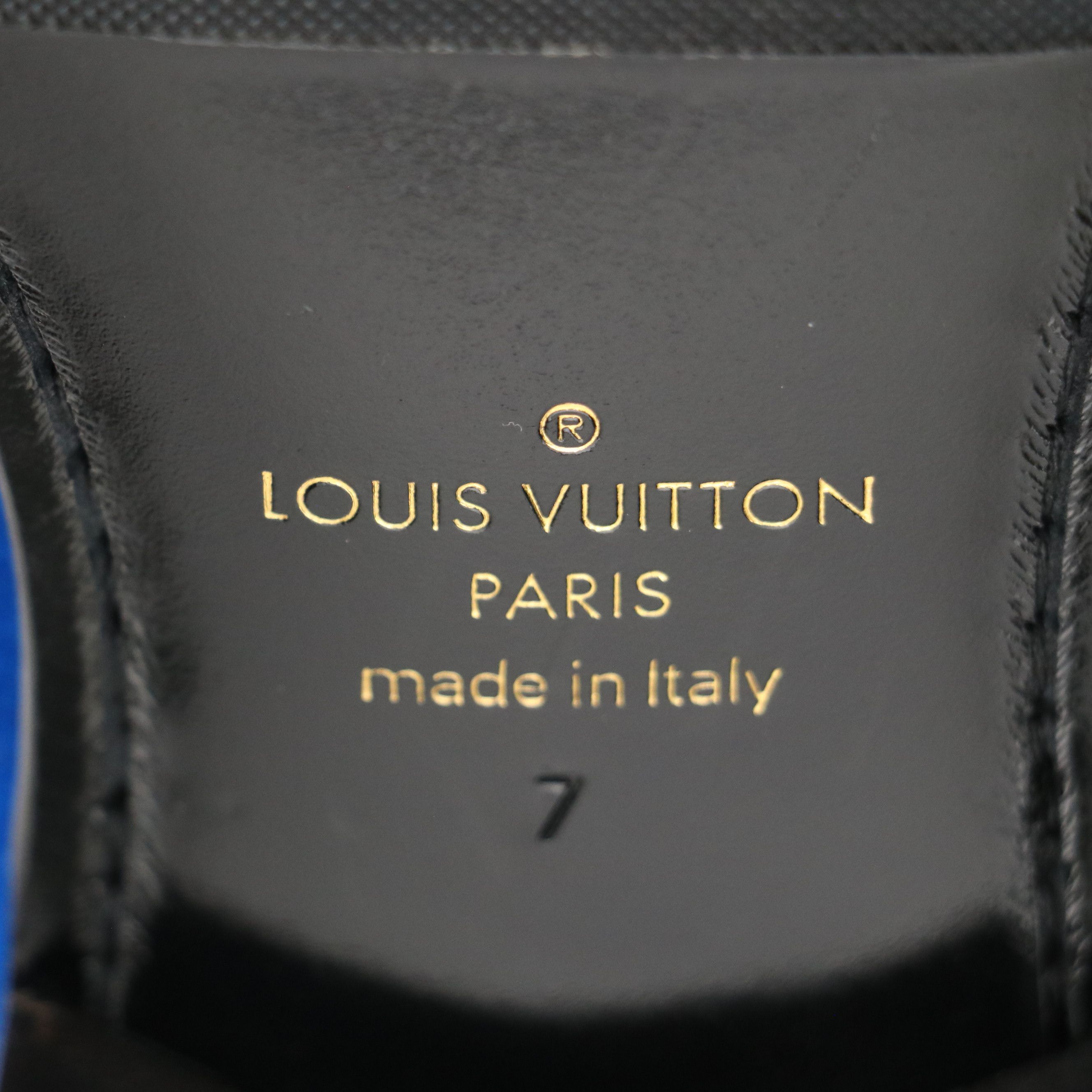 Men's Louis Vuitton Auteuil Embroidered Loafers in Royal Blue Velvet, With Box