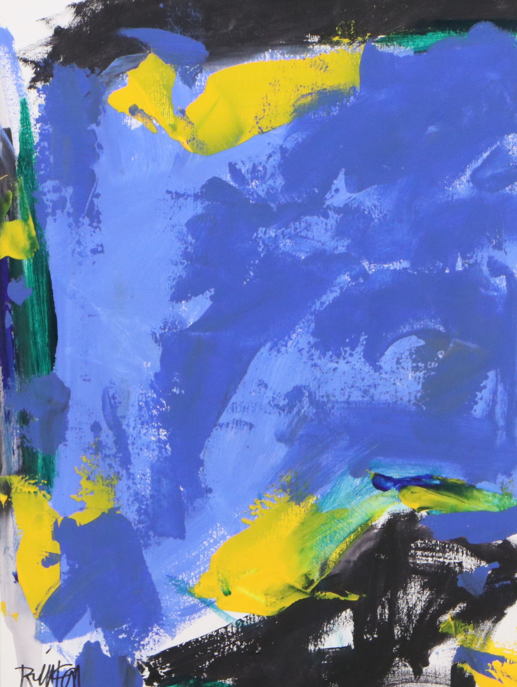 Robbie Kemper Abstract Expressionist Acrylic Painting "Blue Night Sky," 2026