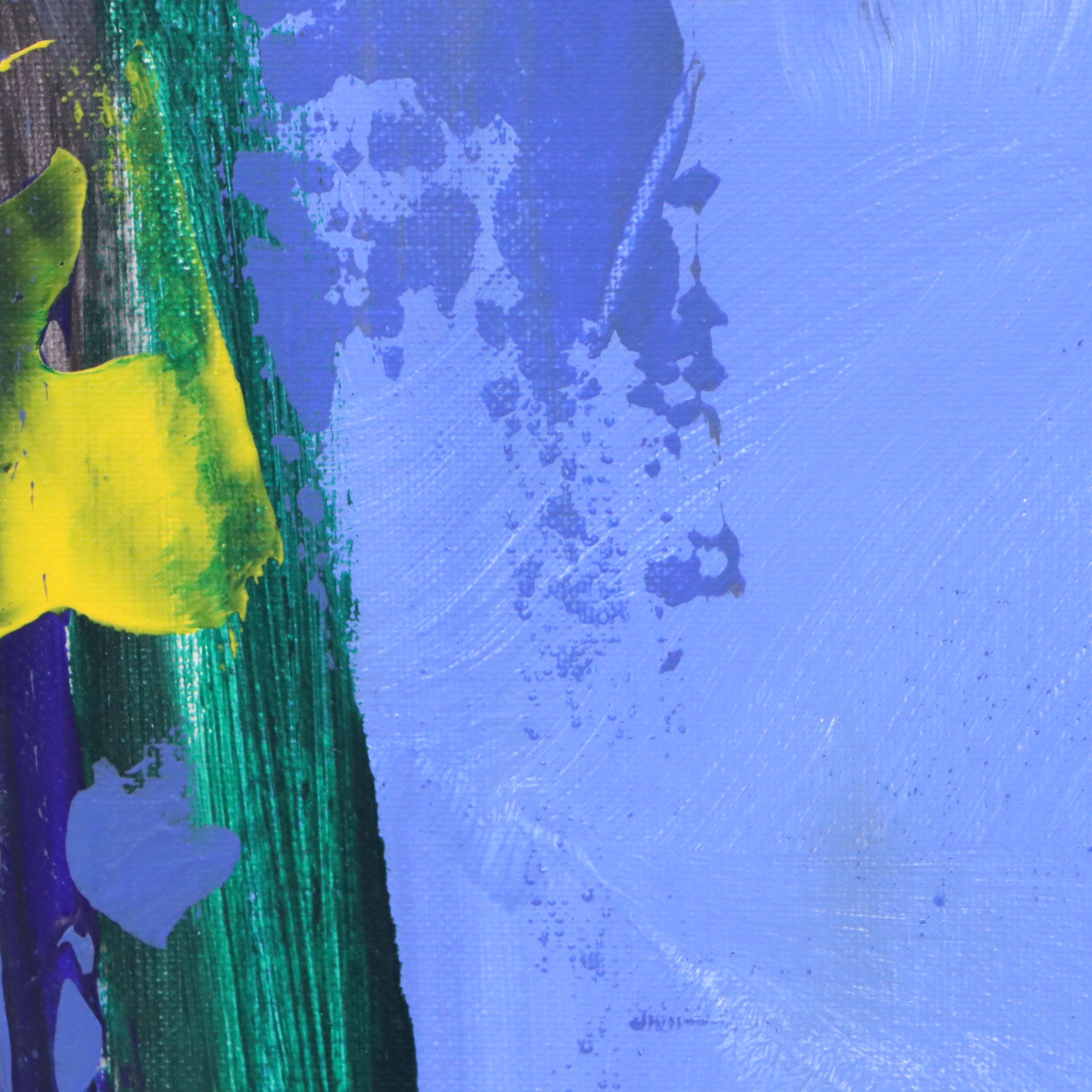 Robbie Kemper Abstract Expressionist Acrylic Painting "Blue Night Sky," 2026