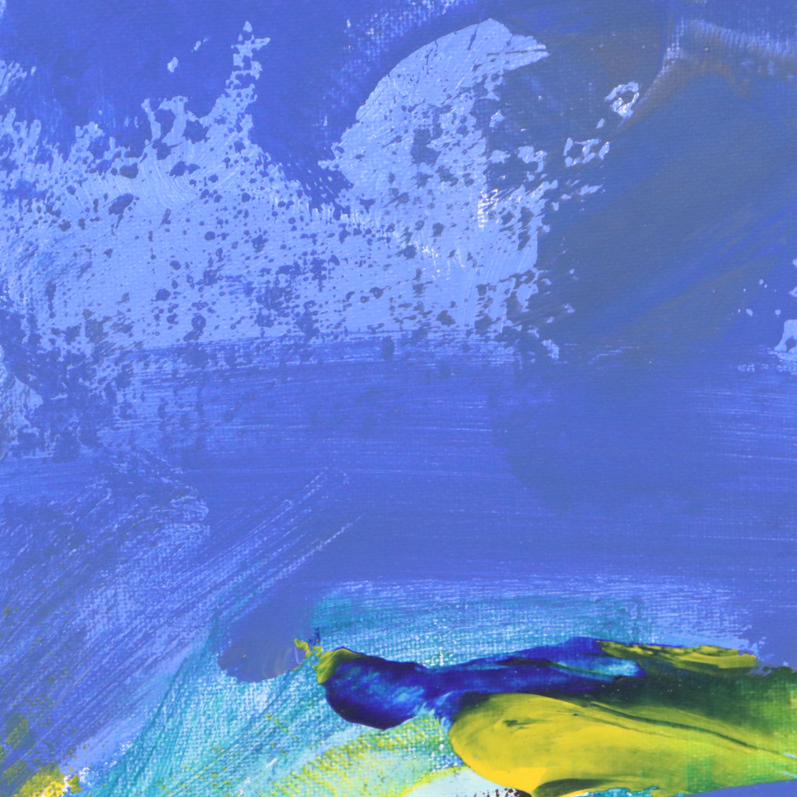 Robbie Kemper Abstract Expressionist Acrylic Painting "Blue Night Sky," 2026