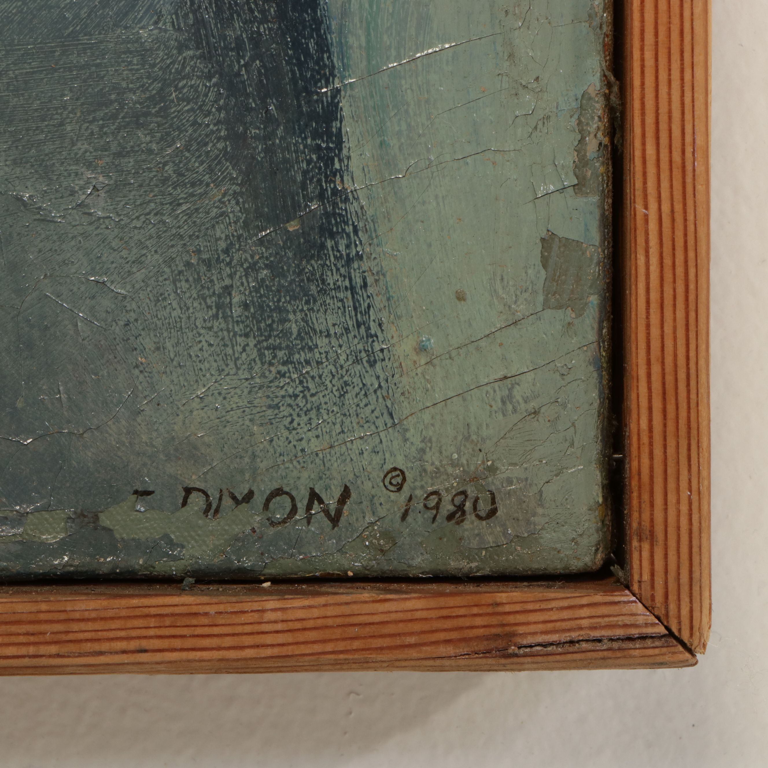 Monumental Acrylic Painting Abstracted River Landscape, 1980