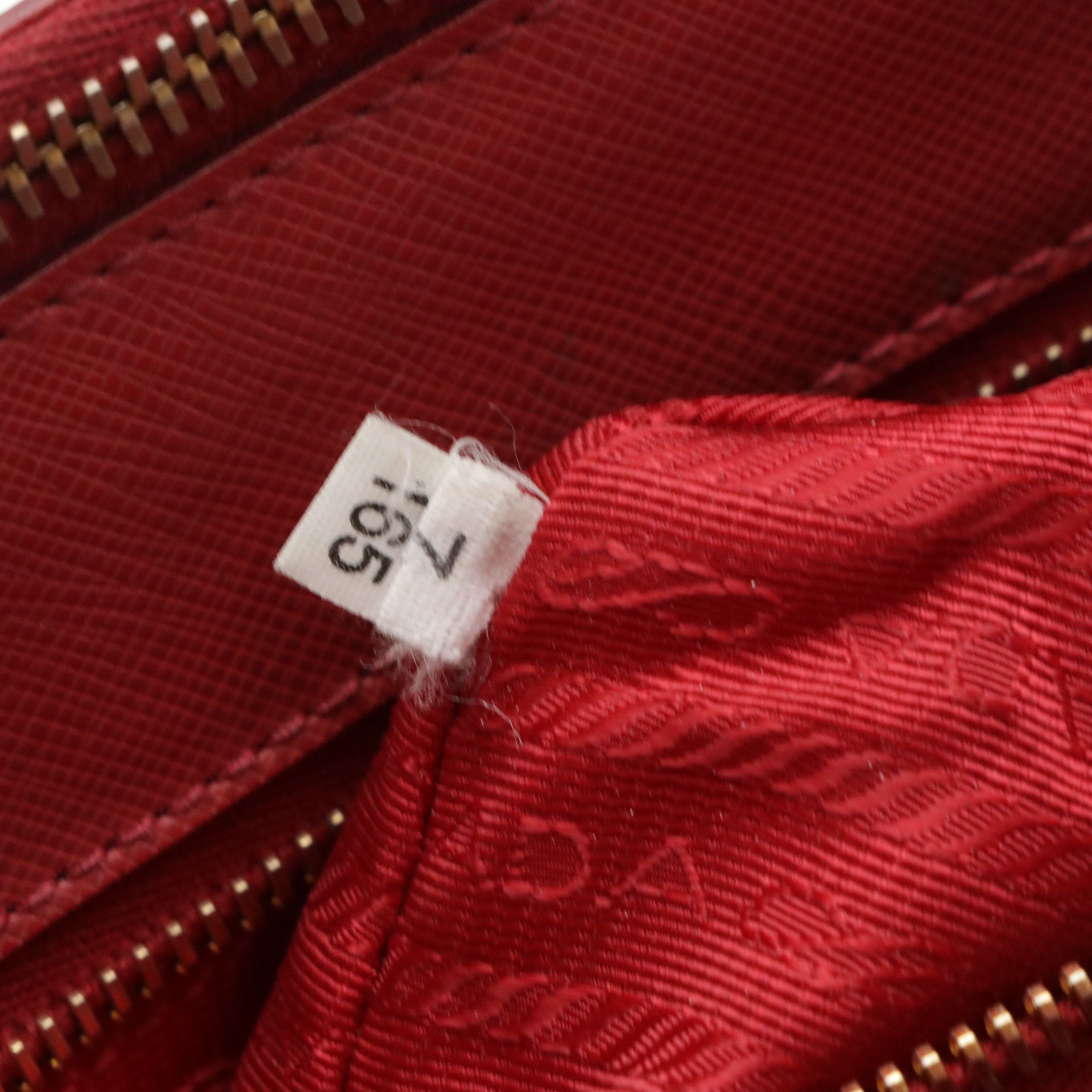 Prada Double Zip Galleria Top Handle Tote in Saffiano Lux Leather