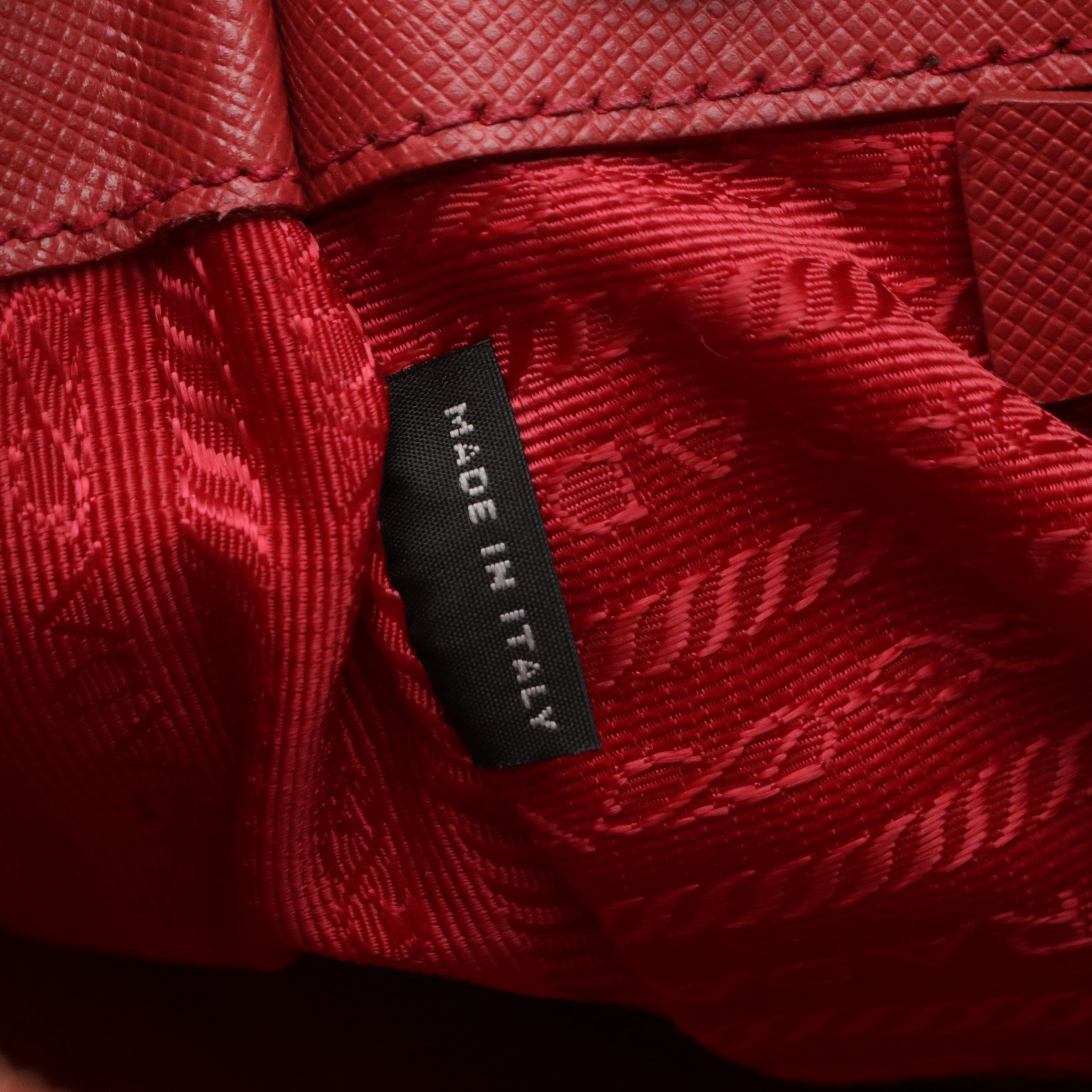 Prada Double Zip Galleria Top Handle Tote in Saffiano Lux Leather