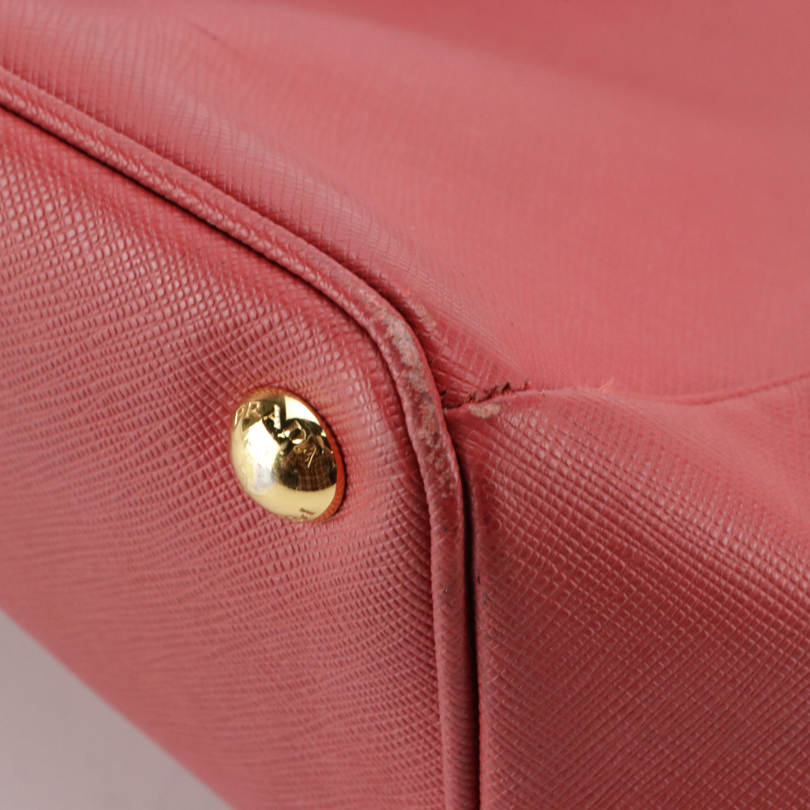 Prada Double Zip Galleria Top Handle Tote in Saffiano Lux Leather