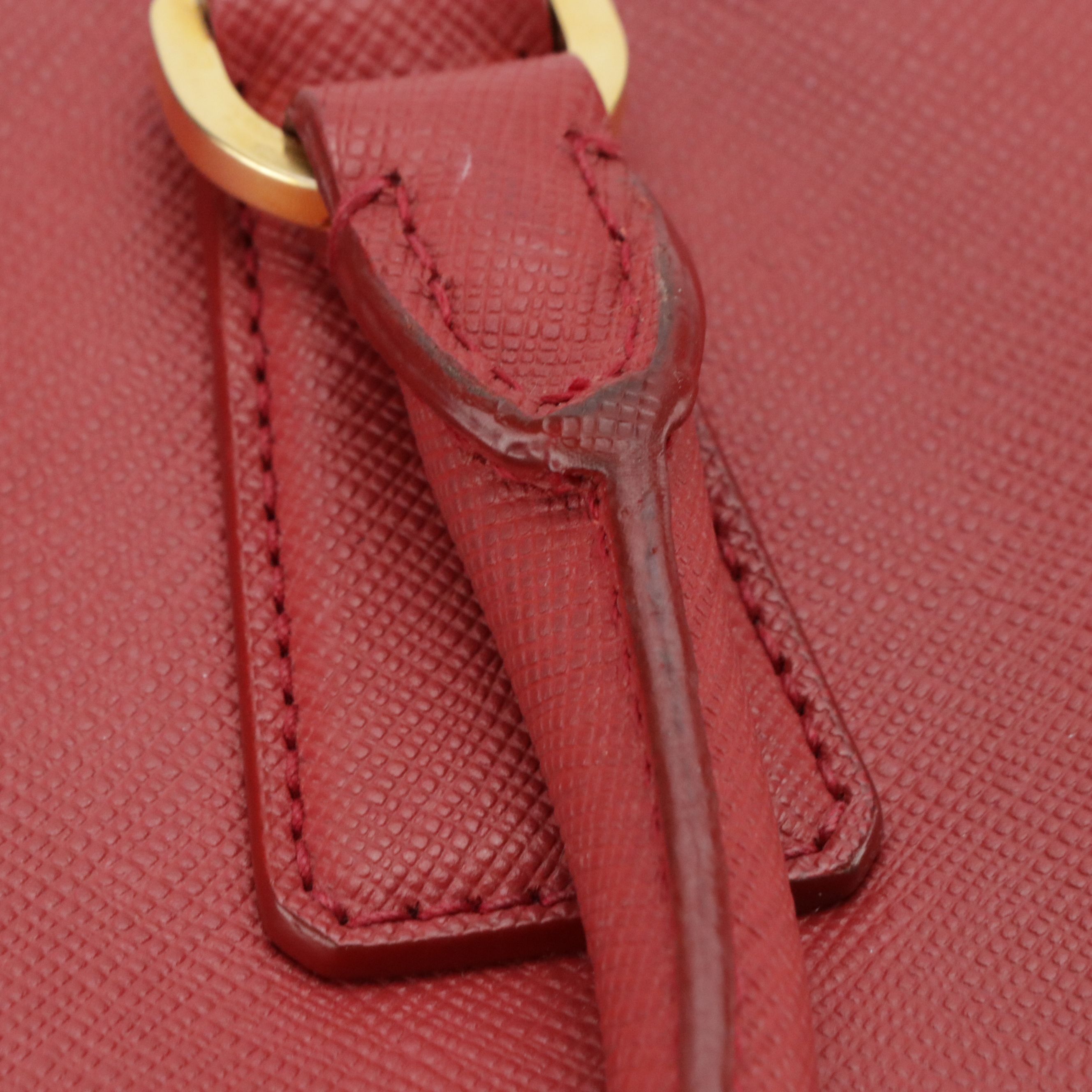 Prada Double Zip Galleria Top Handle Tote in Saffiano Lux Leather