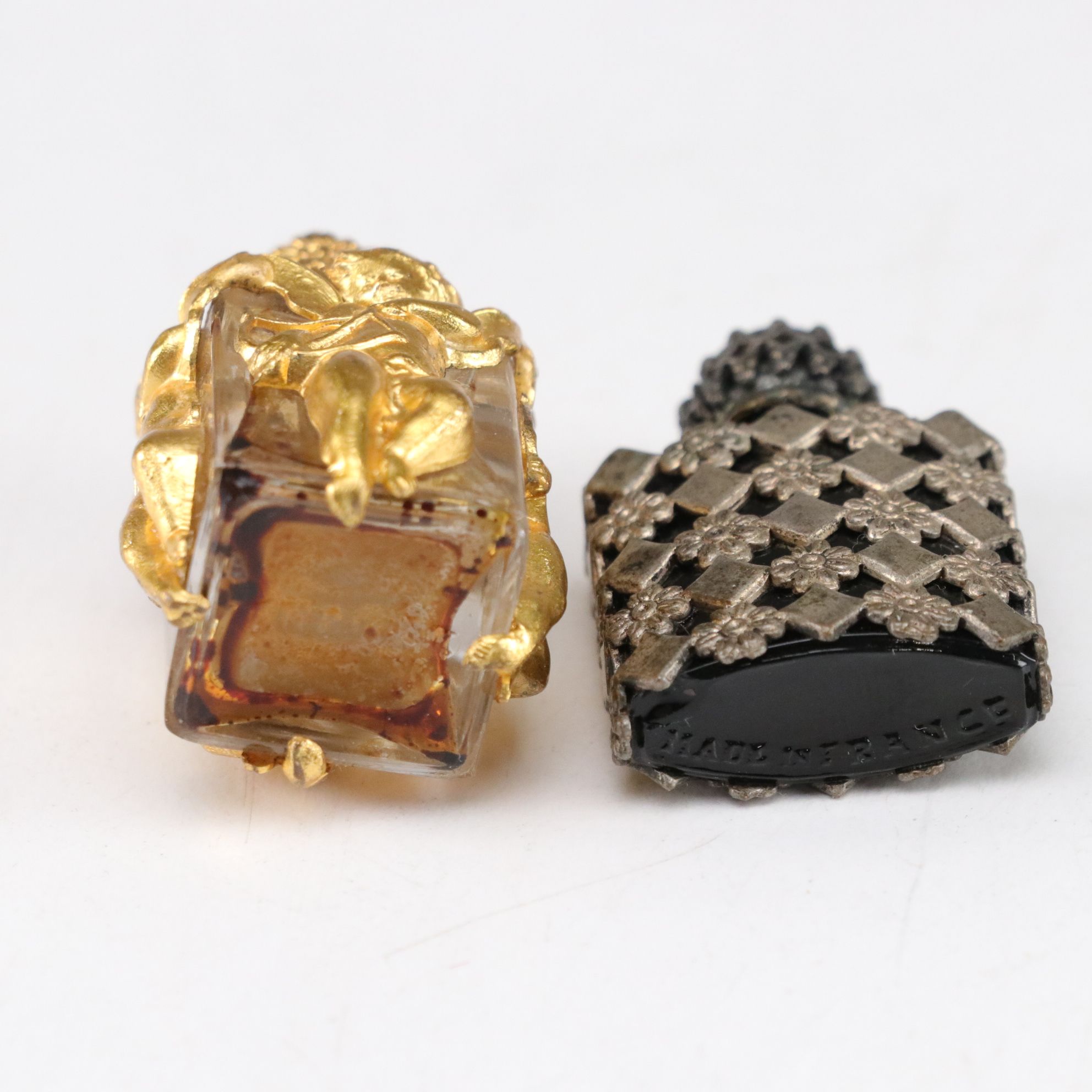 Crystal and Glass Perfume Bottles with Cosmetic Containers and Compact Mirrors