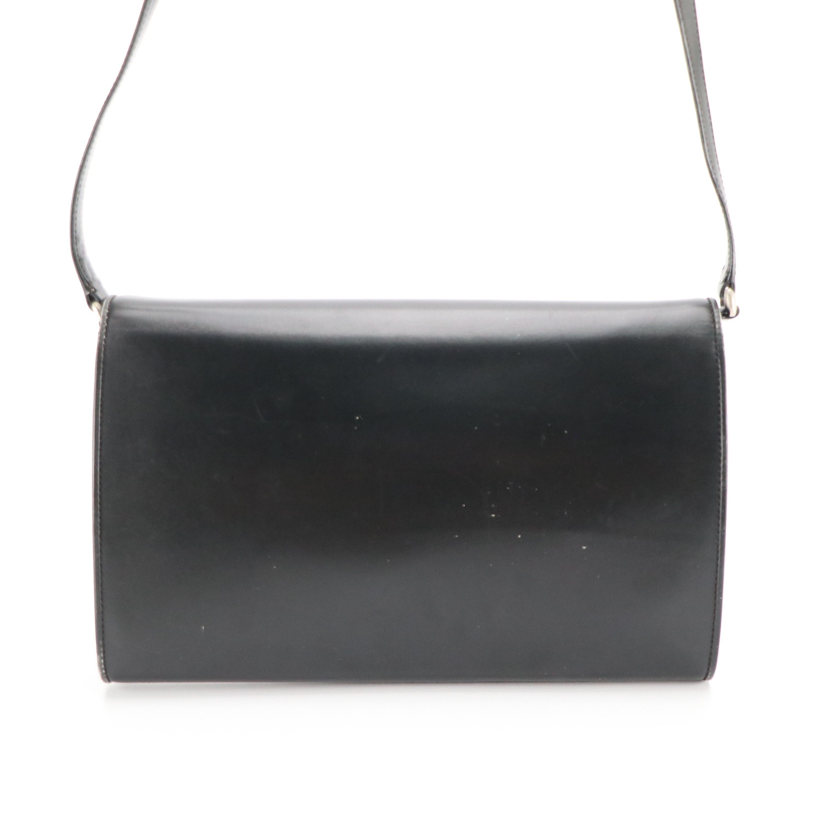 Gucci Interlocking GG Front Flap Crossbody Bag in Black Leather