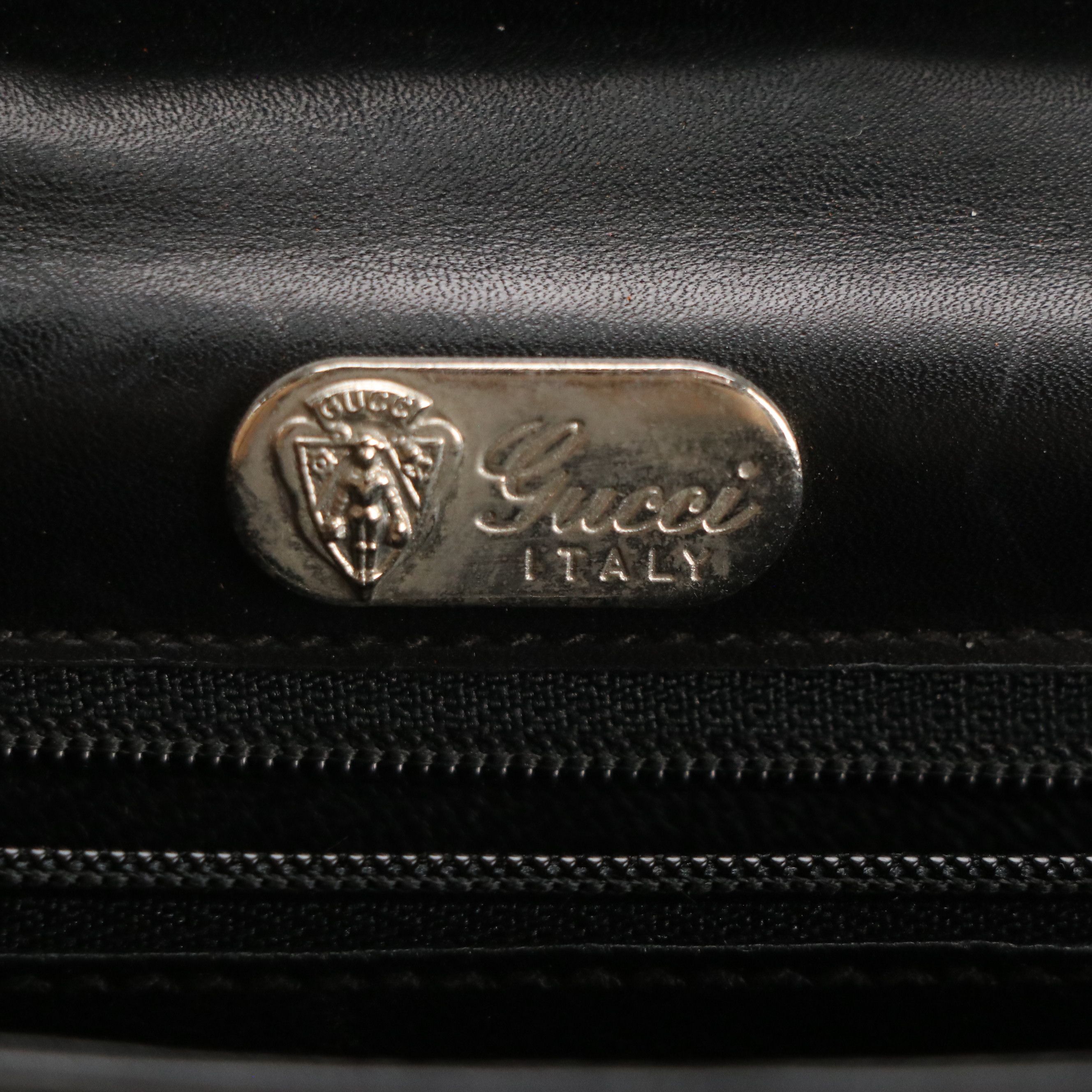 Gucci Interlocking GG Front Flap Crossbody Bag in Black Leather