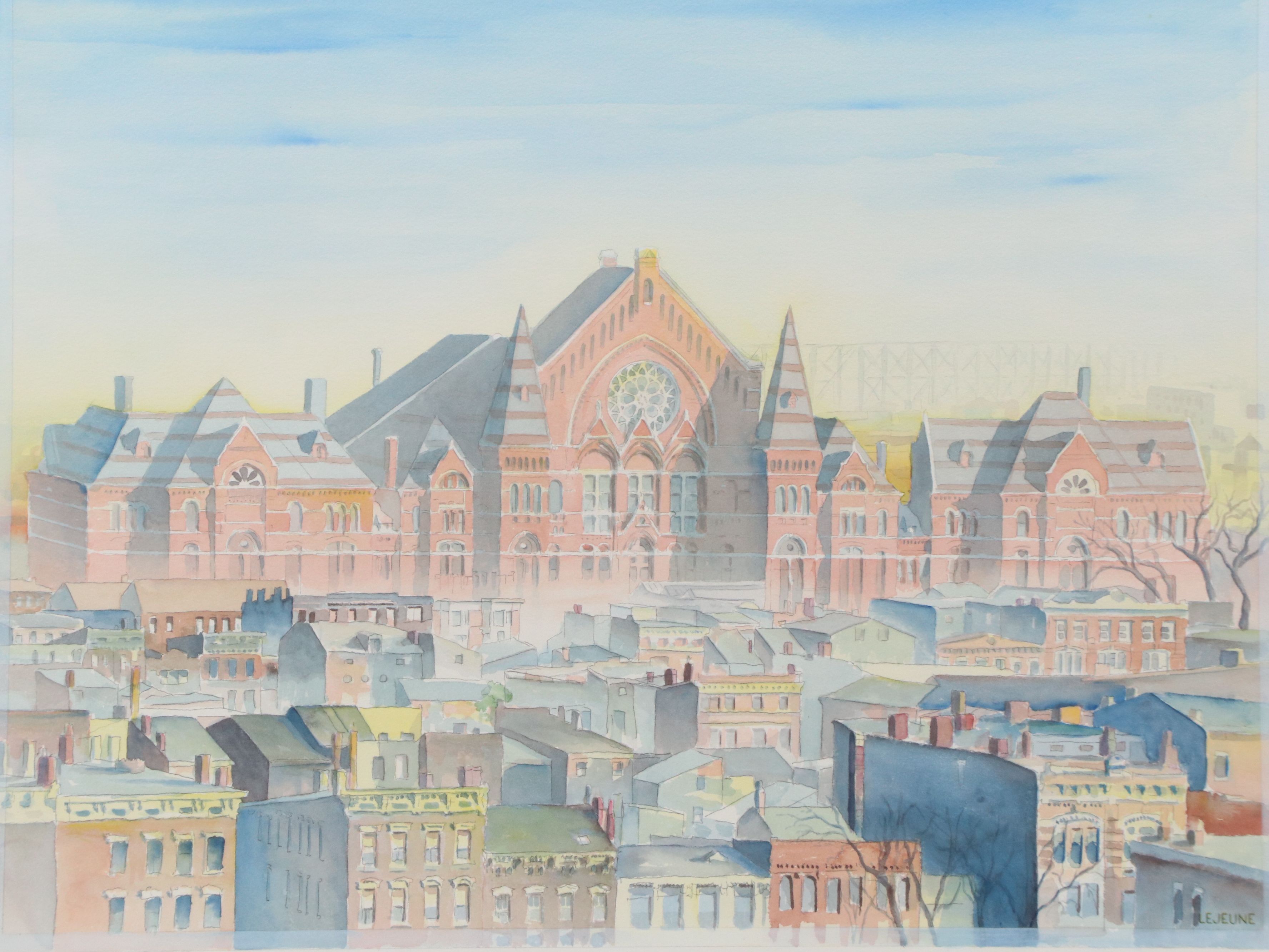 Philippe Lejeune Watercolor of Cincinnati's Music Hall