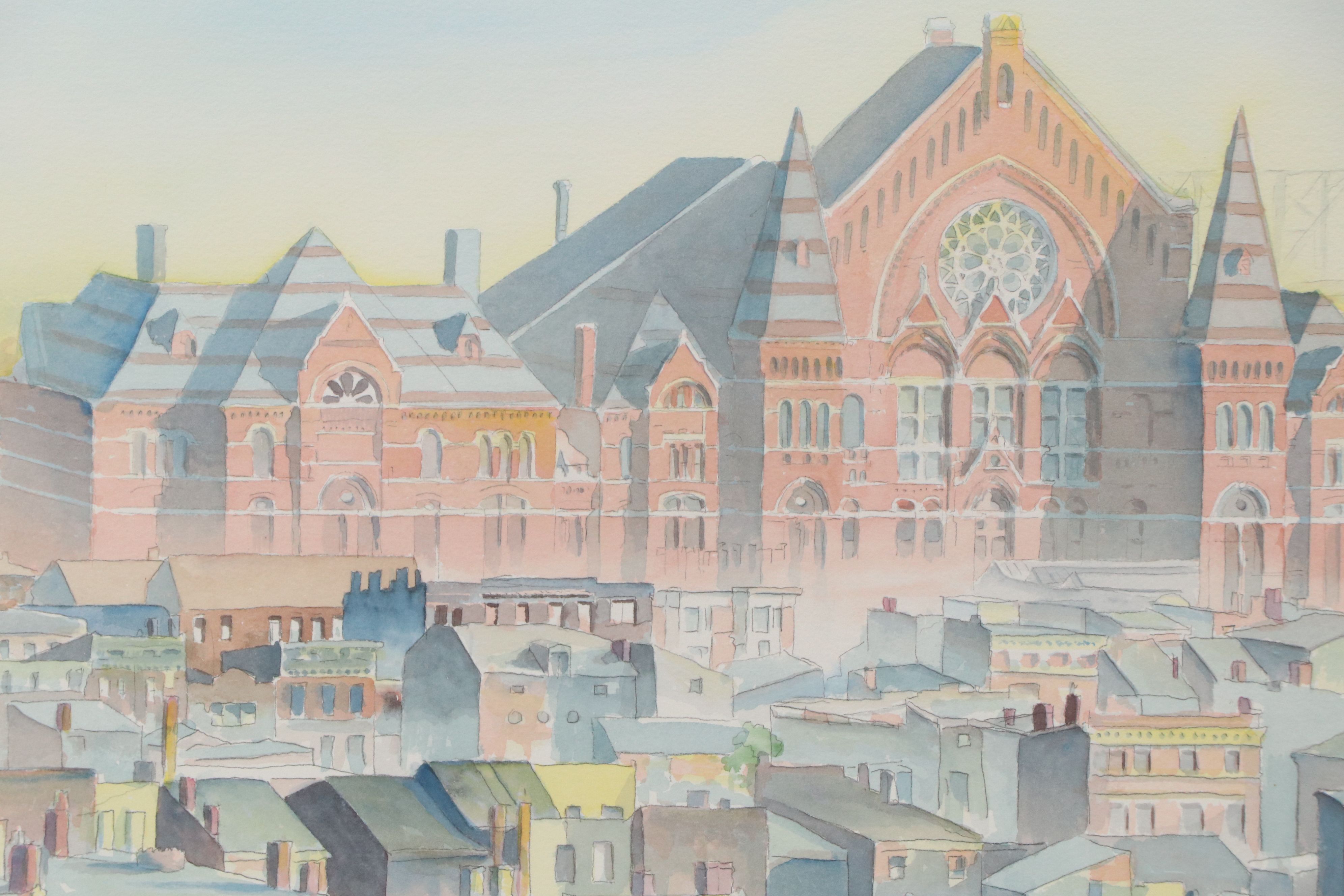 Philippe Lejeune Watercolor of Cincinnati's Music Hall
