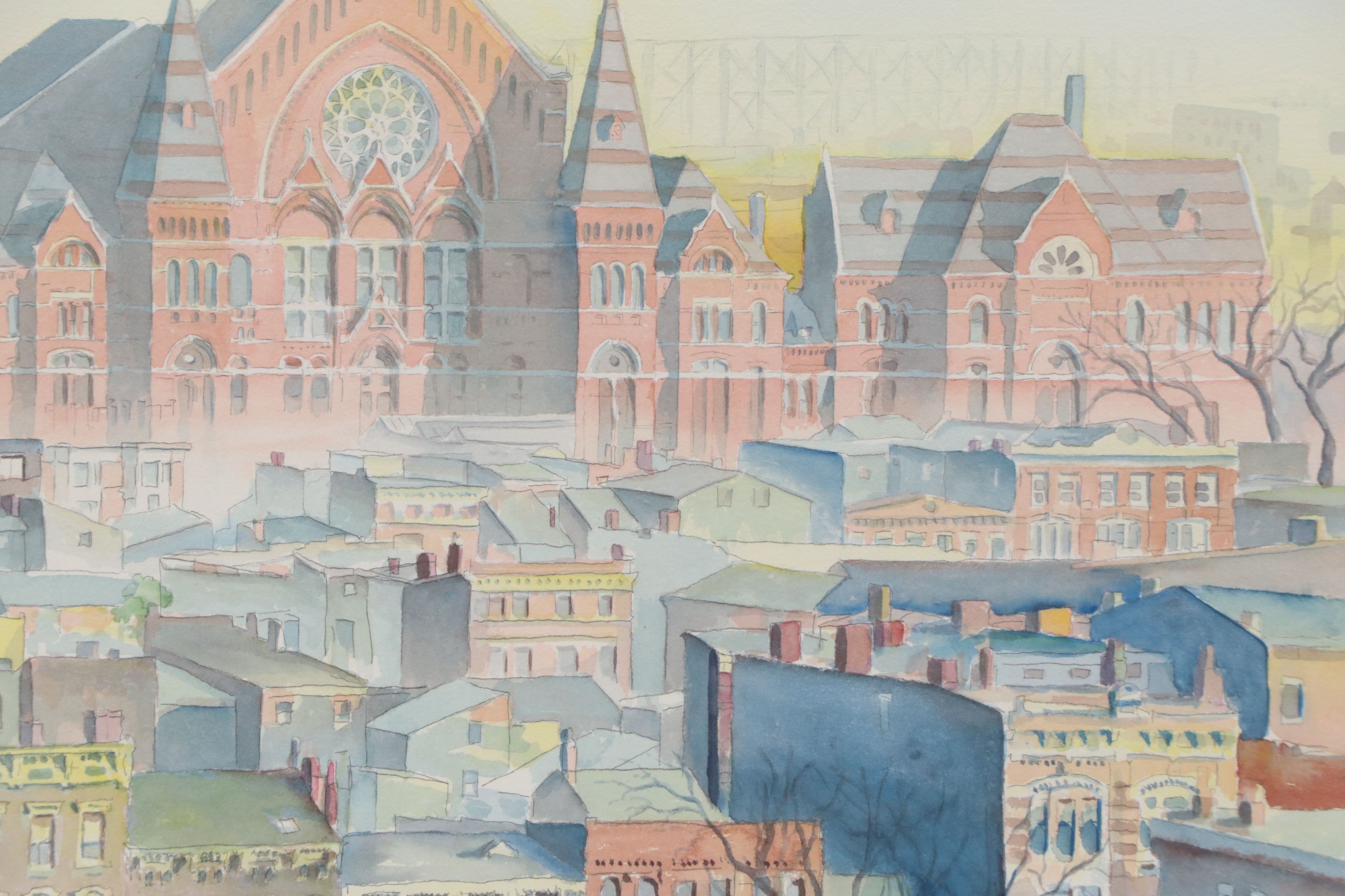 Philippe Lejeune Watercolor of Cincinnati's Music Hall