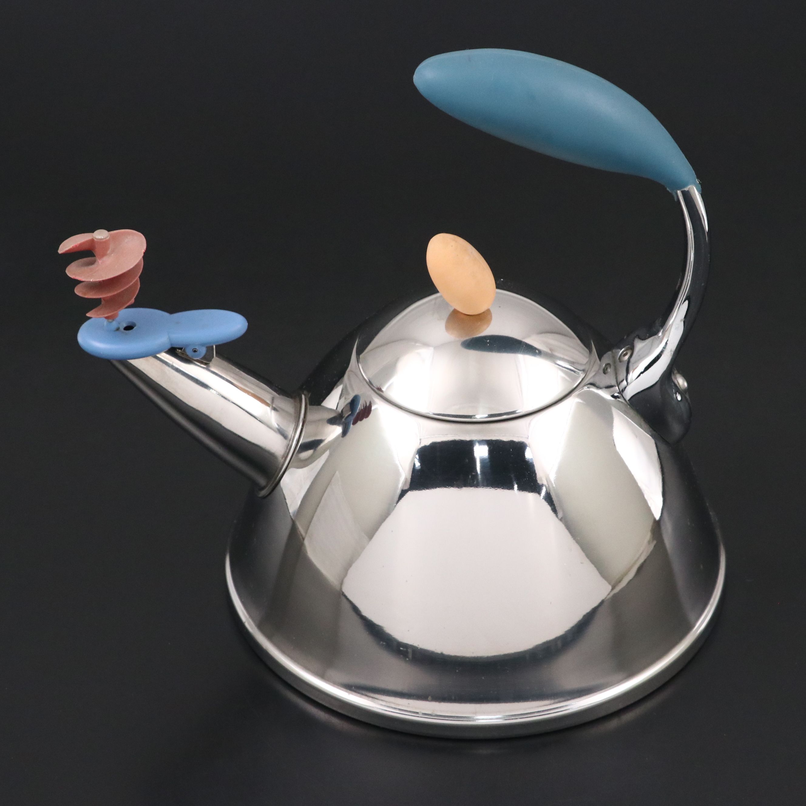 Michael Graves Postmodern Style Stainless Steel Spinning Whistle Teakettle
