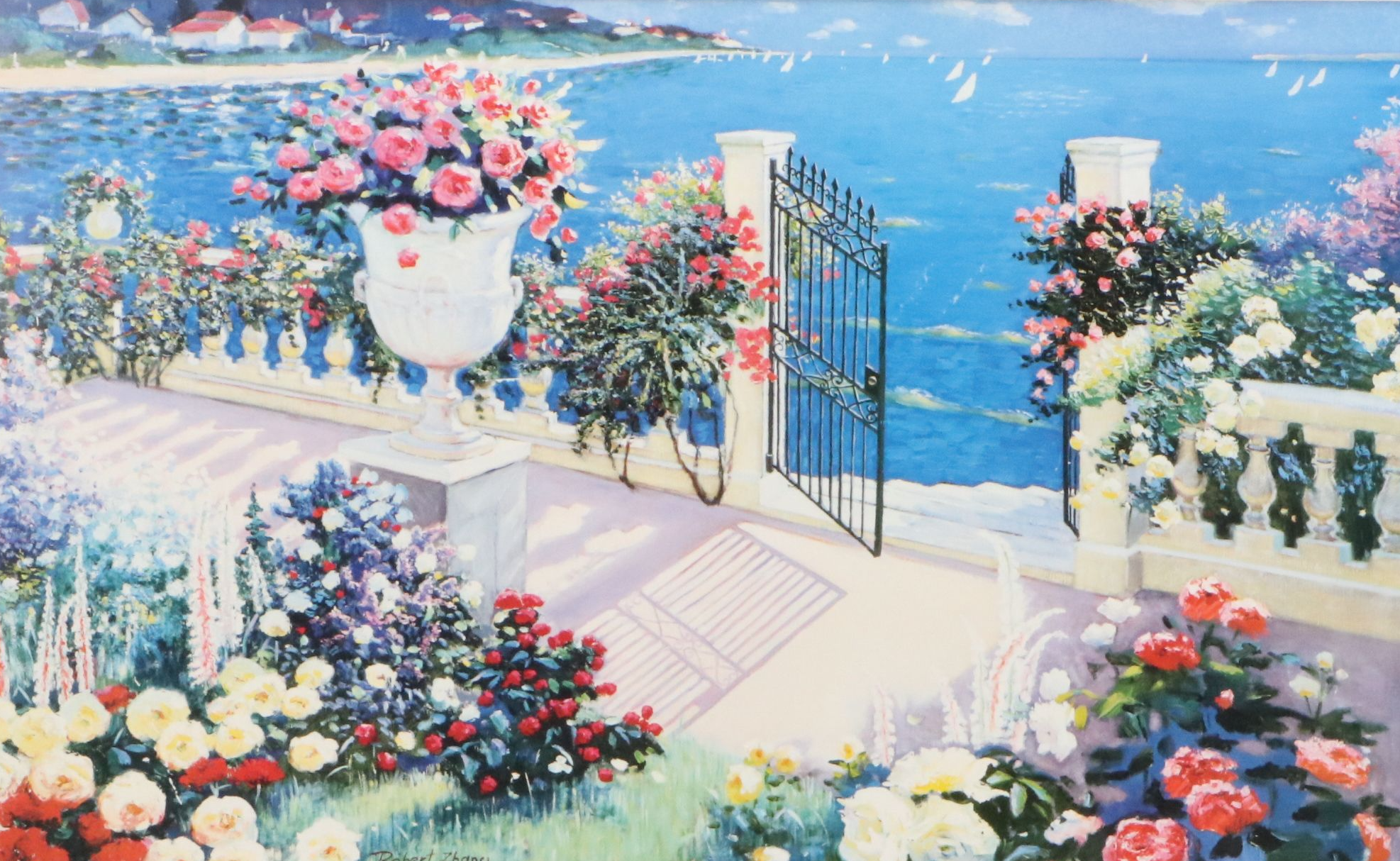 Robert Zhang Offset Lithograph "Paradise Garden," Late 20th Century