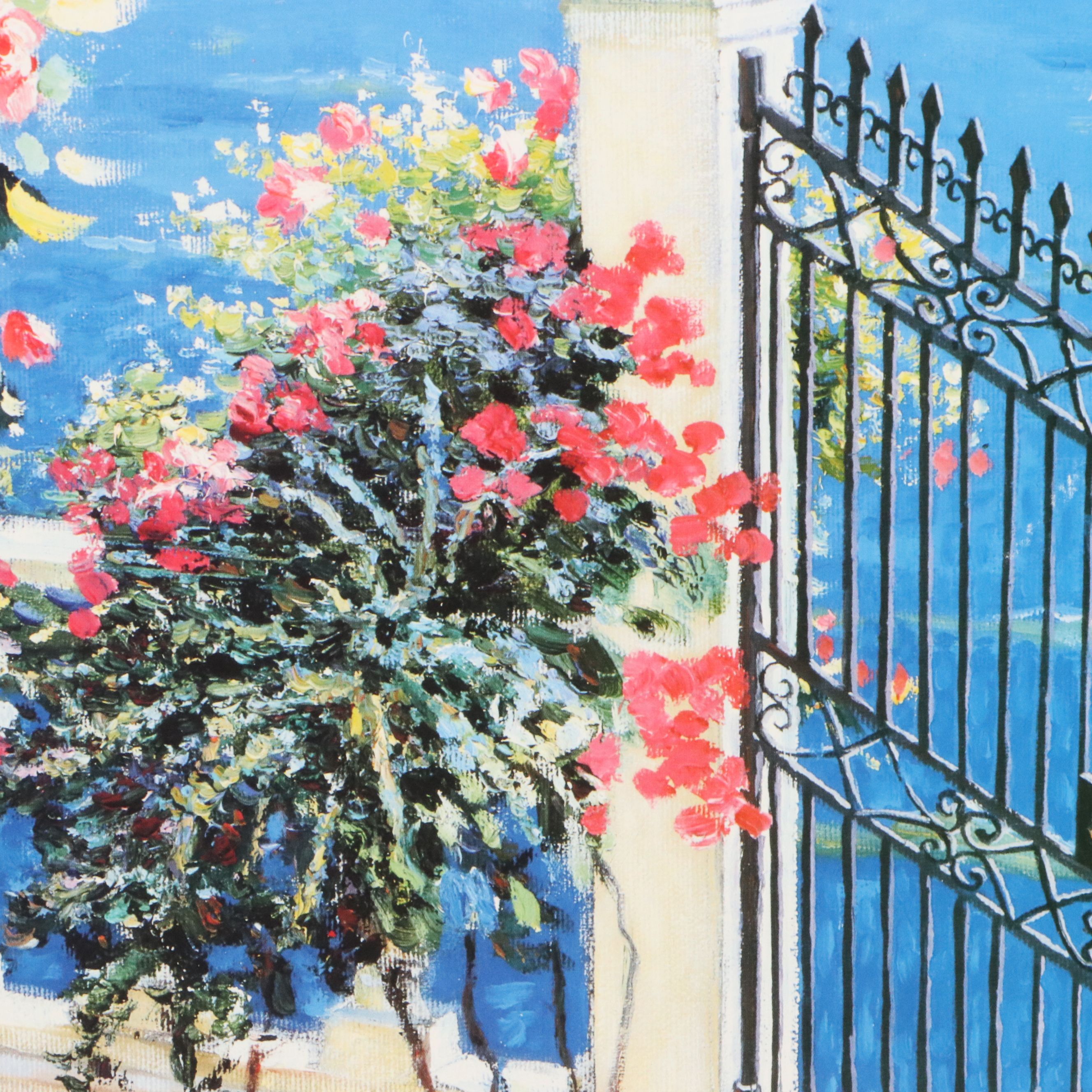 Robert Zhang Offset Lithograph "Paradise Garden," Late 20th Century