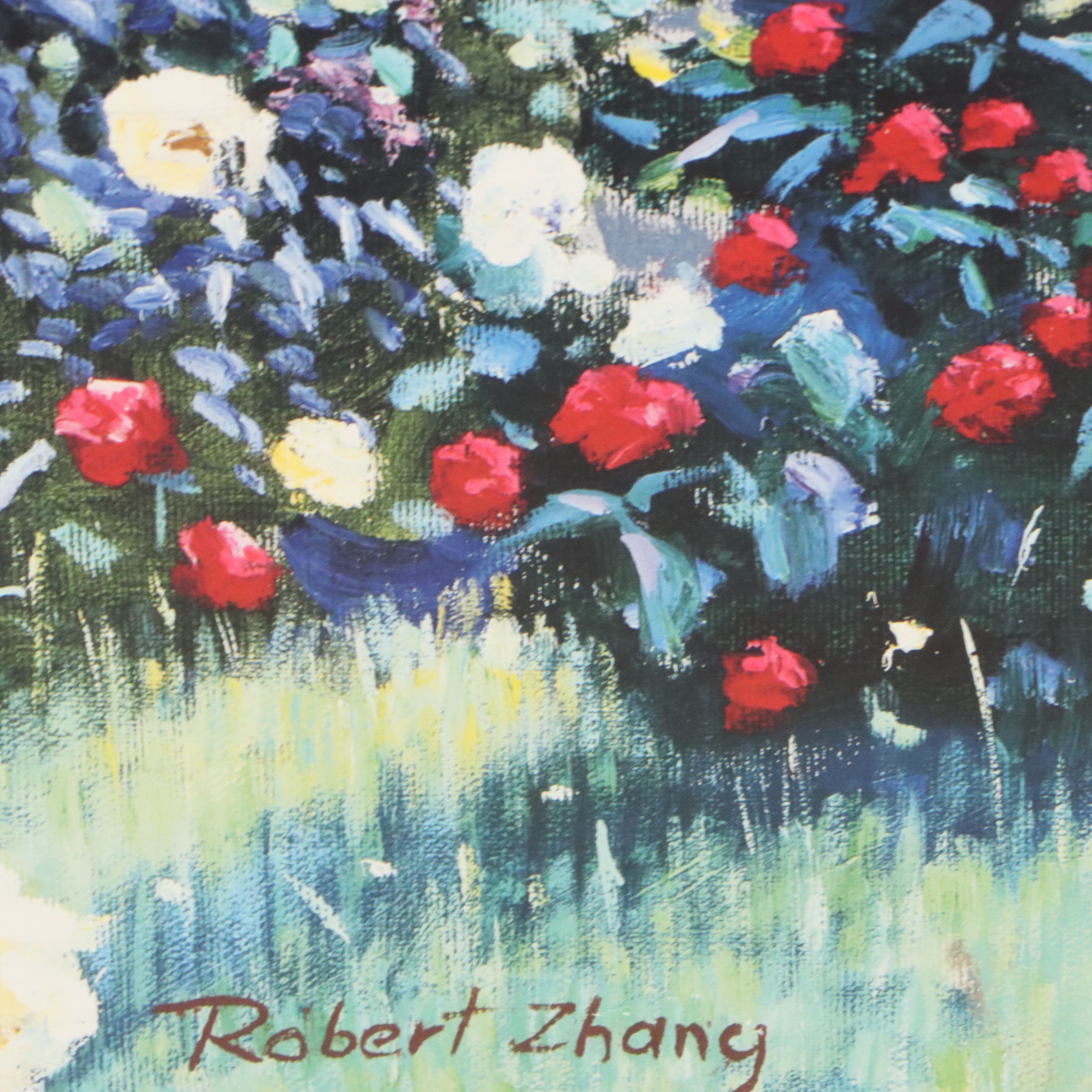 Robert Zhang Offset Lithograph "Paradise Garden," Late 20th Century