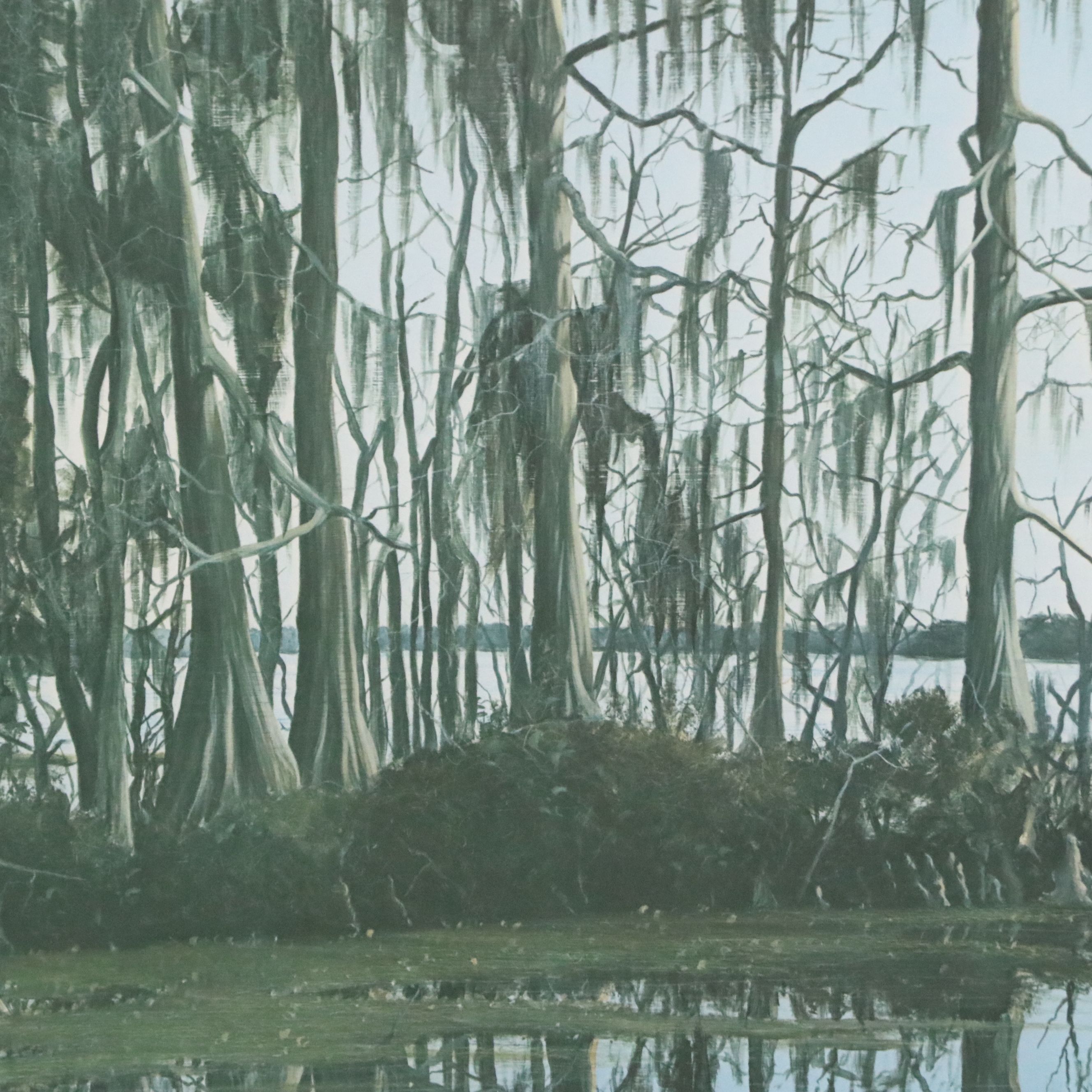 C. Ford Riley Offset Lithograph of Coastal Scene, Late 20th Century