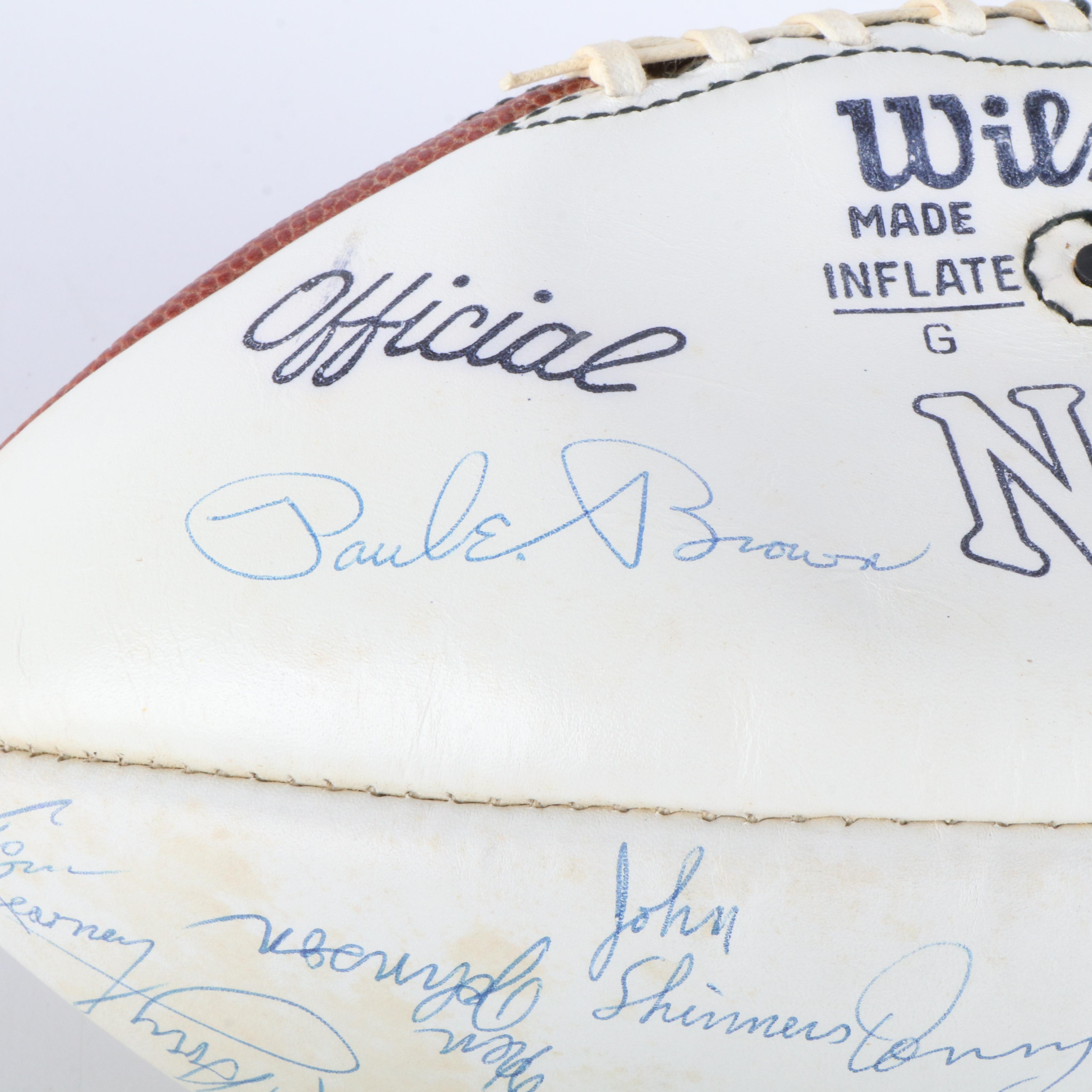 1973 Cincinnati Bengals Team Signed Football Featuring Paul Brown and More