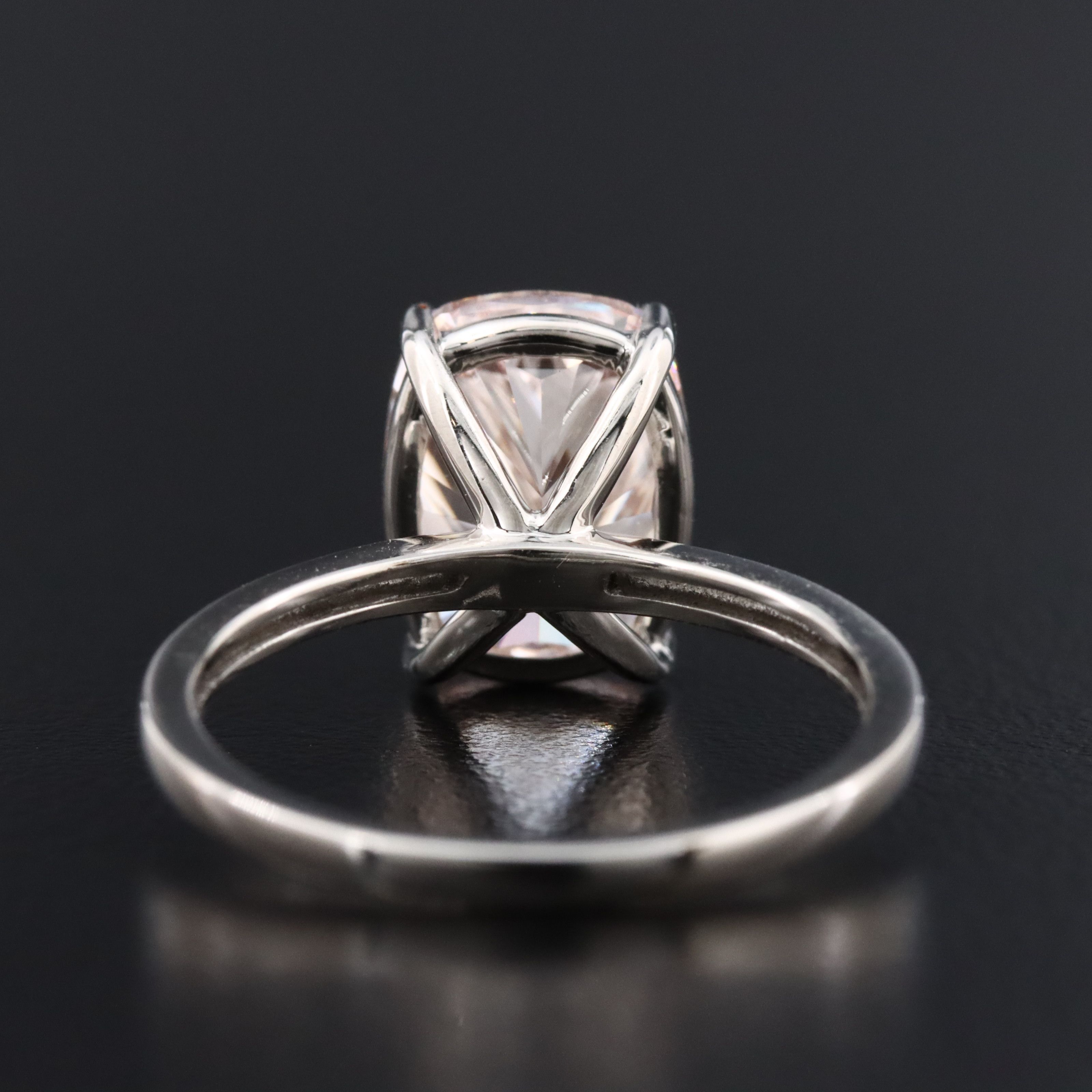 Platinum 4.02 CT Lab Grown Fancy Vivid Pink Diamond Ring with IGI Report