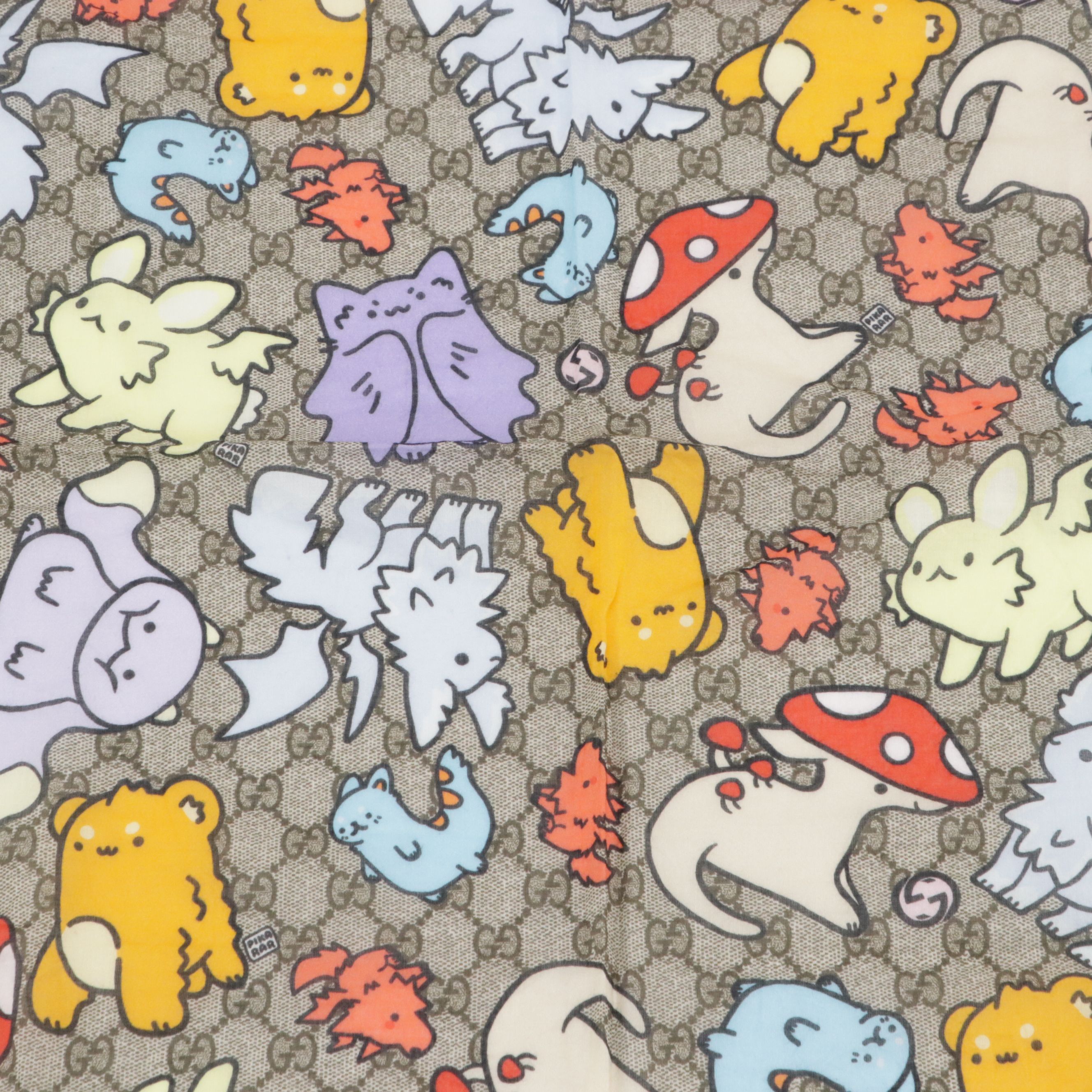 Gucci x Pikarar GG Supreme Cotton Square Scarf