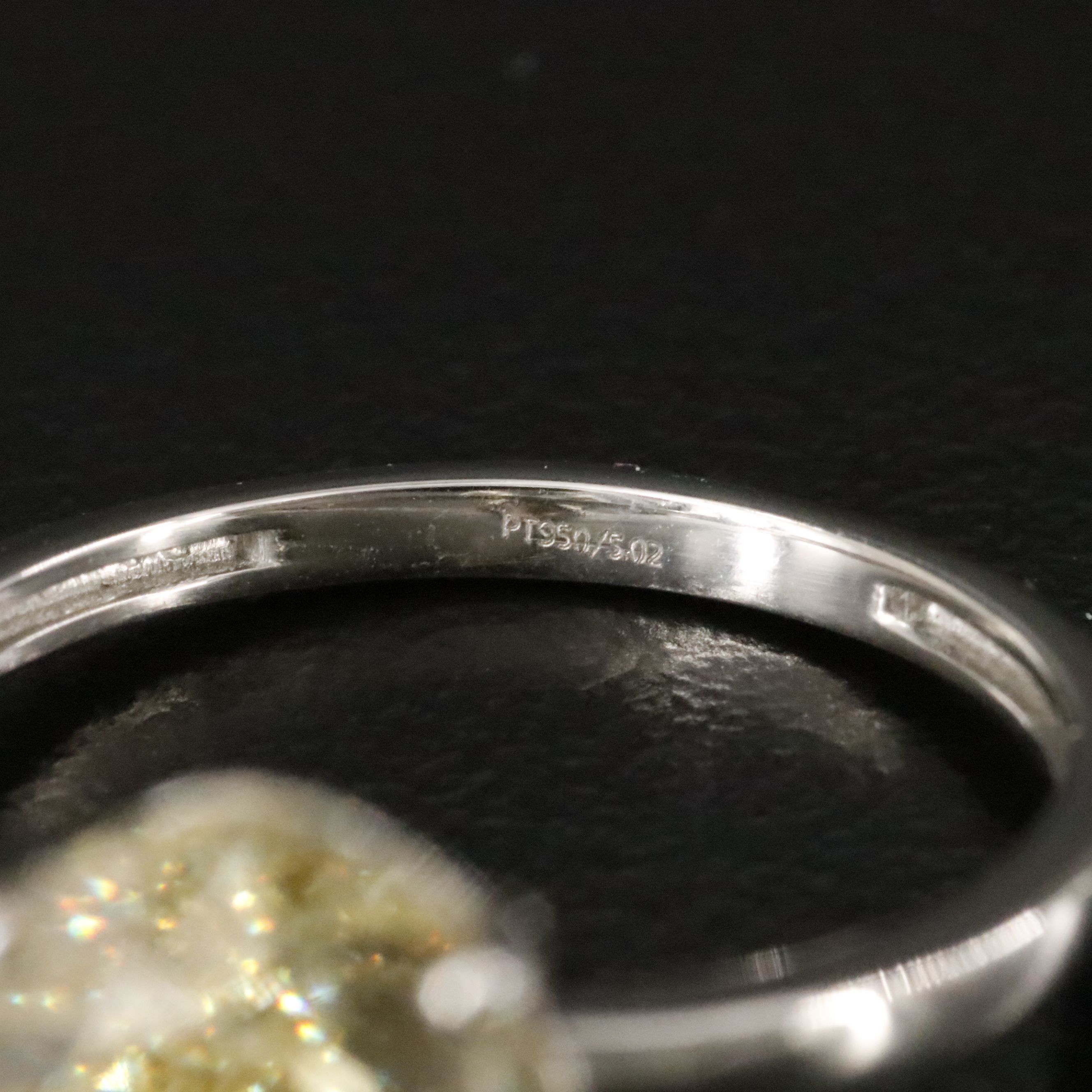 Platinum 5.02 CT Lab Grown Fancy Intense Yellow Diamond Ring with IGI Report