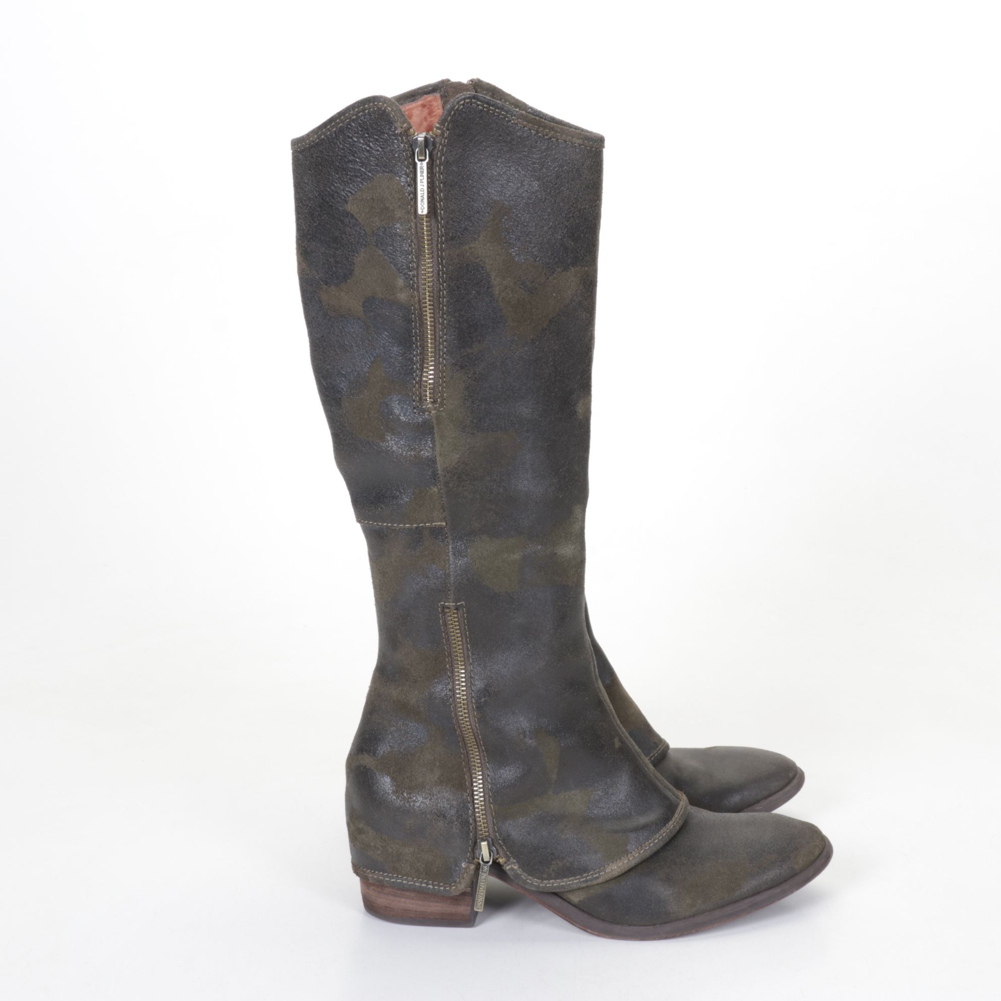 Donald J. Pliner Devi Tall Suede Boots in Olive