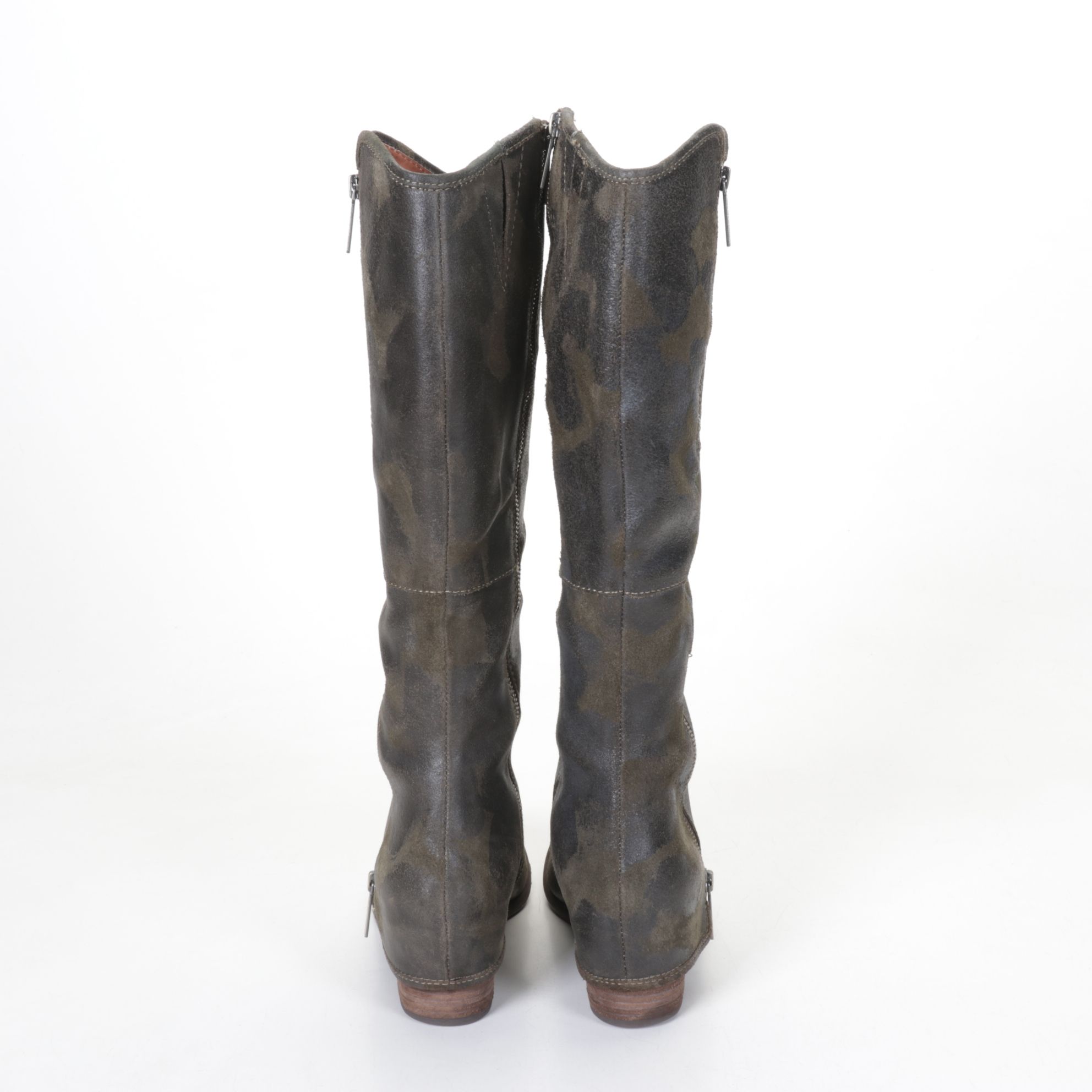 Donald J. Pliner Devi Tall Suede Boots in Olive