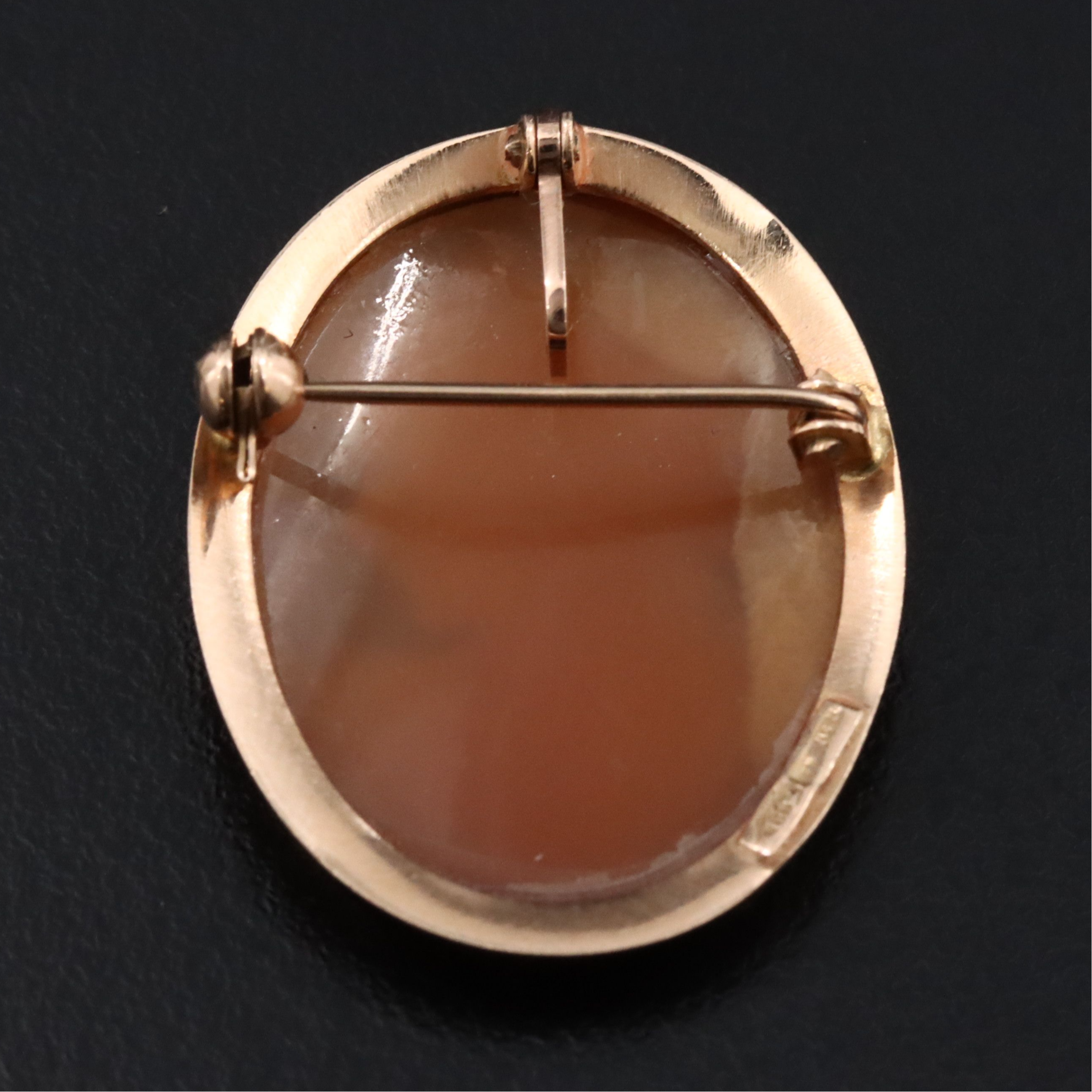 14K Shell Cameo Converter Brooch