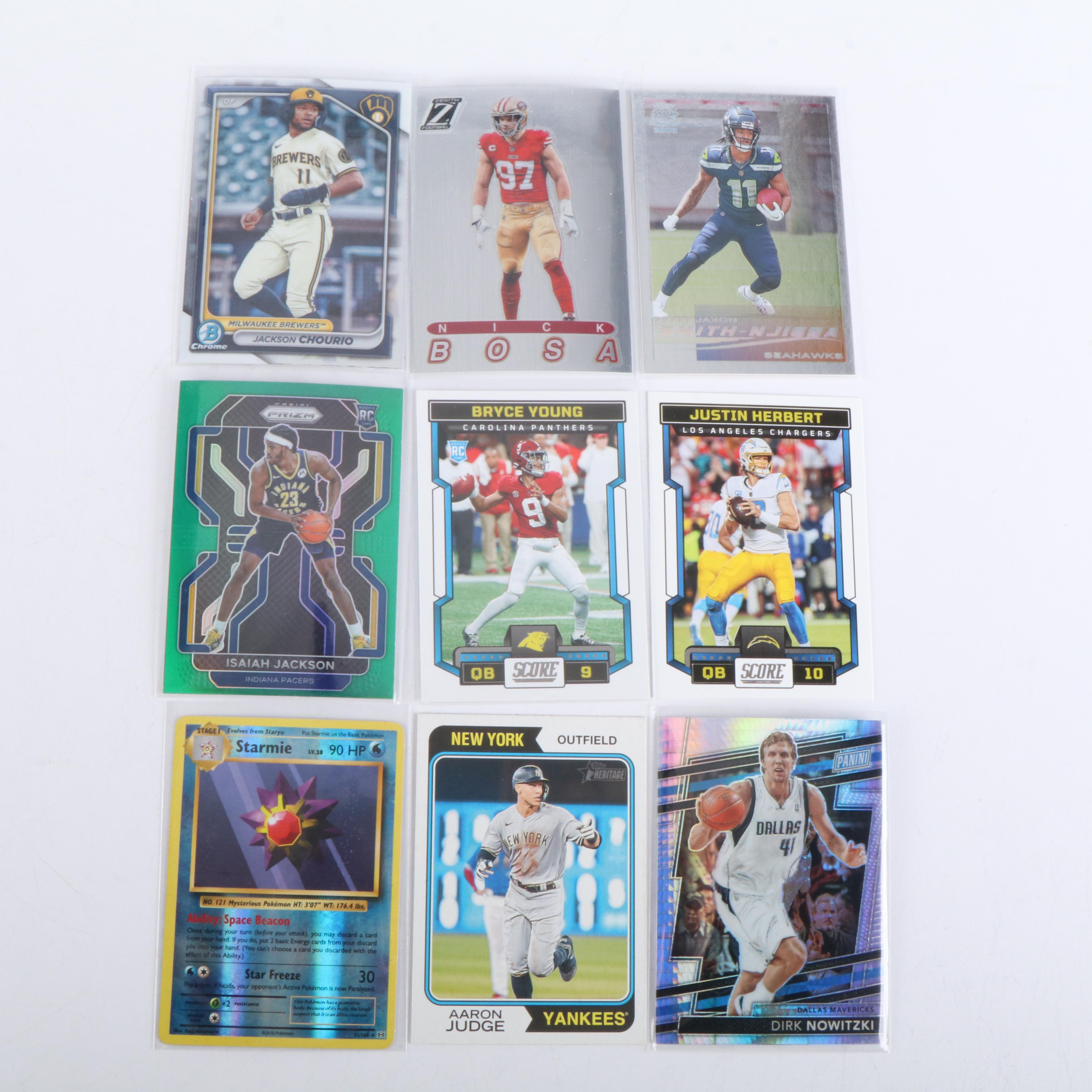 Trading Card Collection Featuring Pokémon, Football, Yu-Gi-Oh!, and More