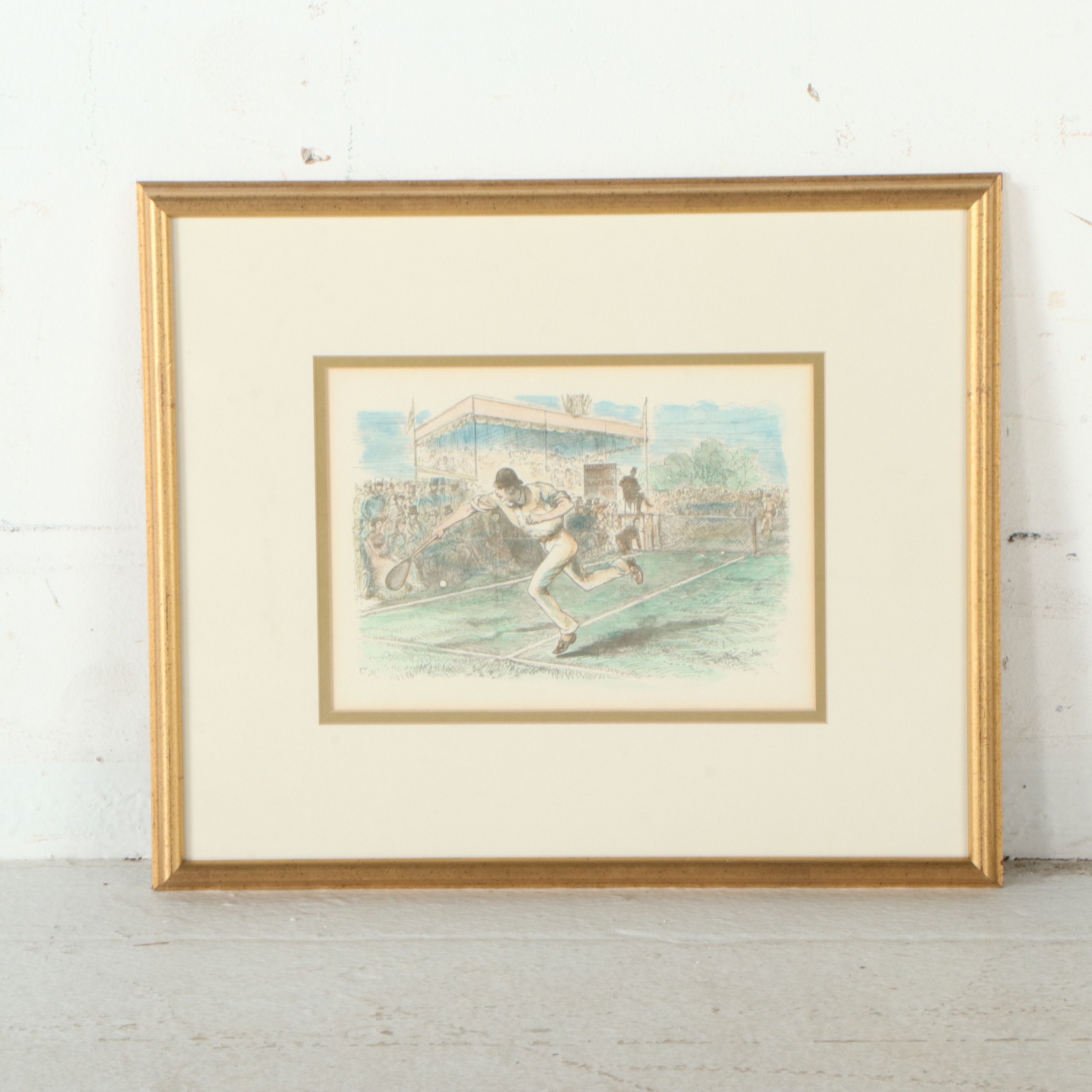 After Arthur Hopkins Reproduction Prints of Tennis Match
