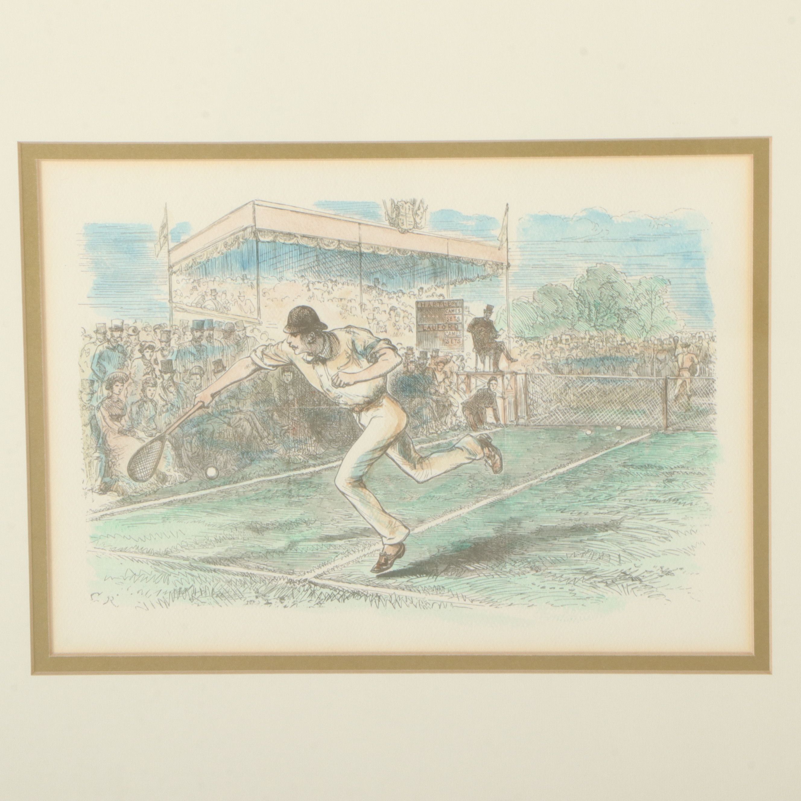After Arthur Hopkins Reproduction Prints of Tennis Match