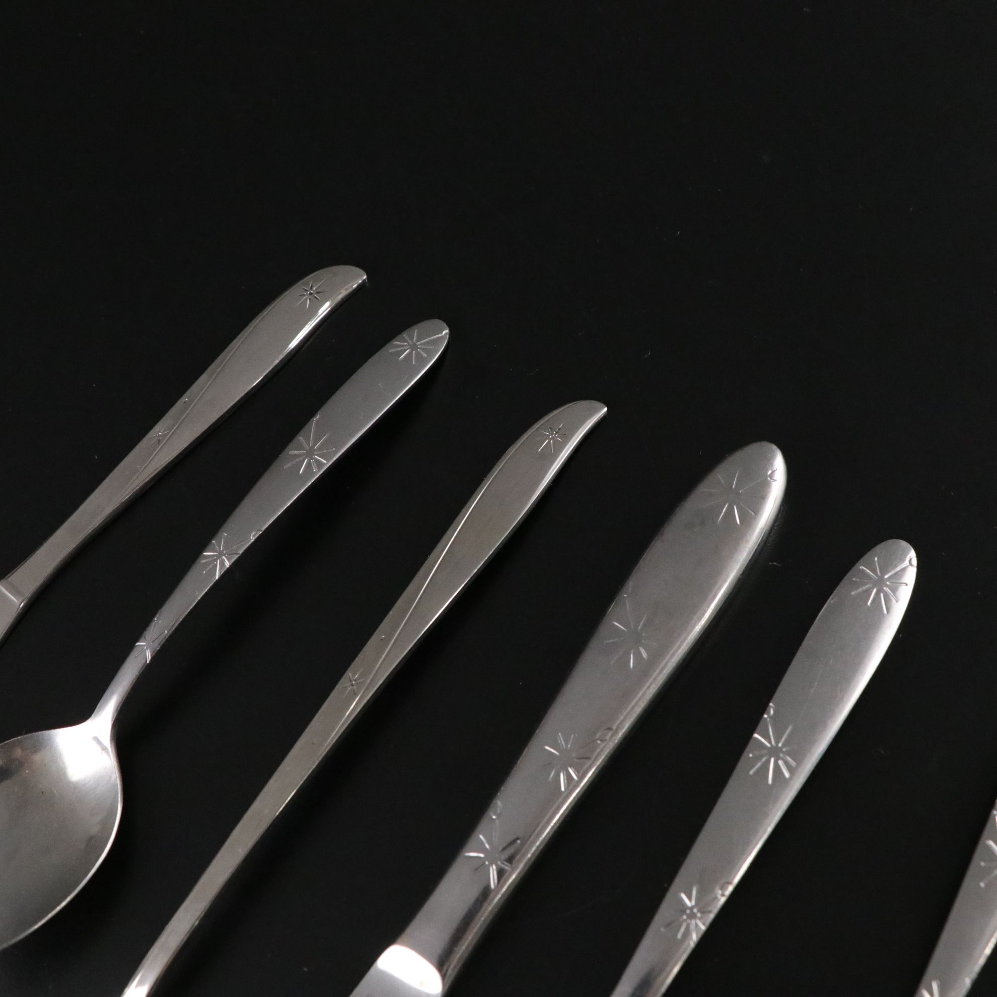 Mid Century Modern Oneida "Twin Star" and Similar Stainless Steel Flatware