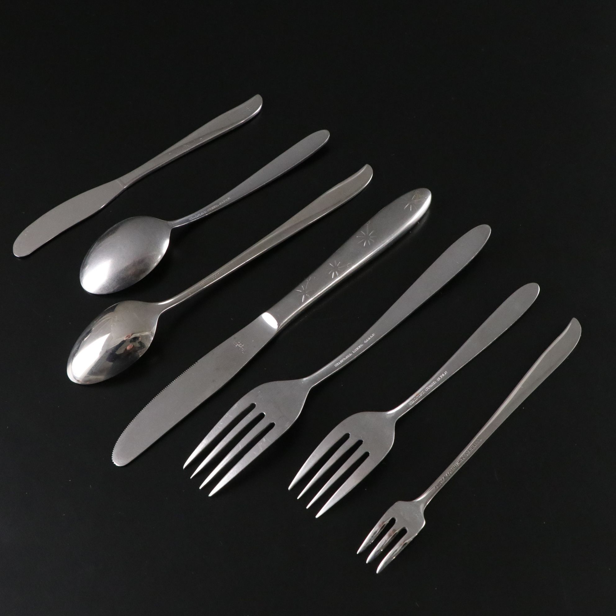 Mid Century Modern Oneida "Twin Star" and Similar Stainless Steel Flatware