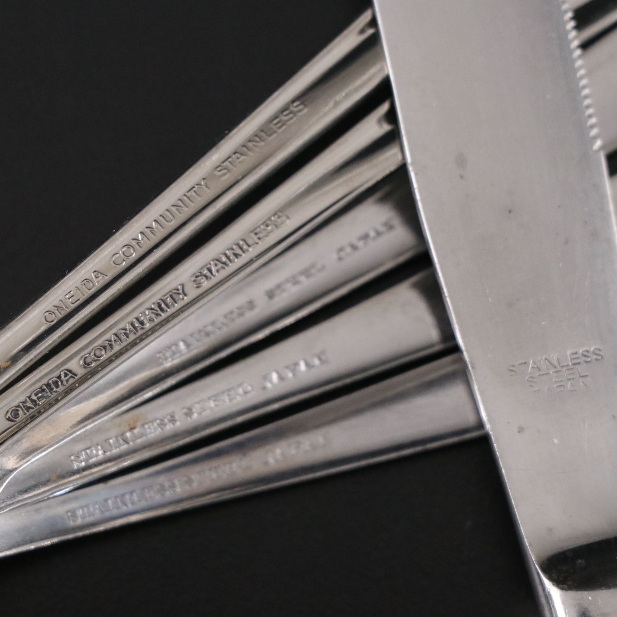 Mid Century Modern Oneida "Twin Star" and Similar Stainless Steel Flatware