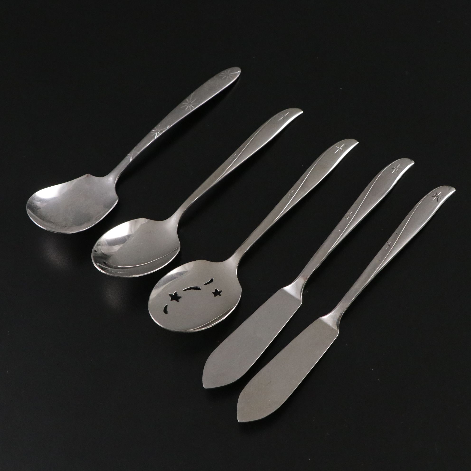 Mid Century Modern Oneida "Twin Star" and Similar Stainless Steel Flatware