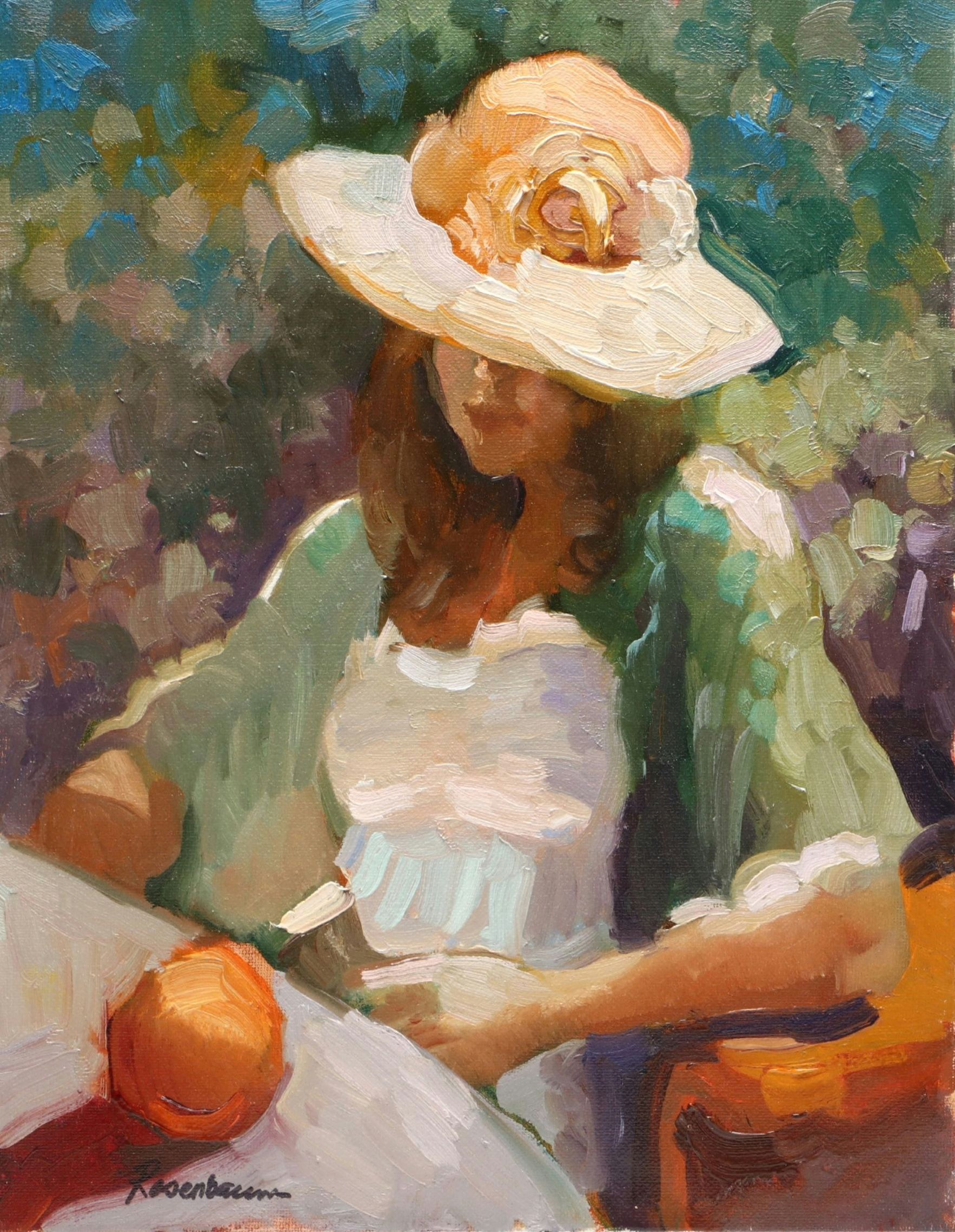 Sally Rosenbaum Garden Portrait Oil Painting, 21st Century