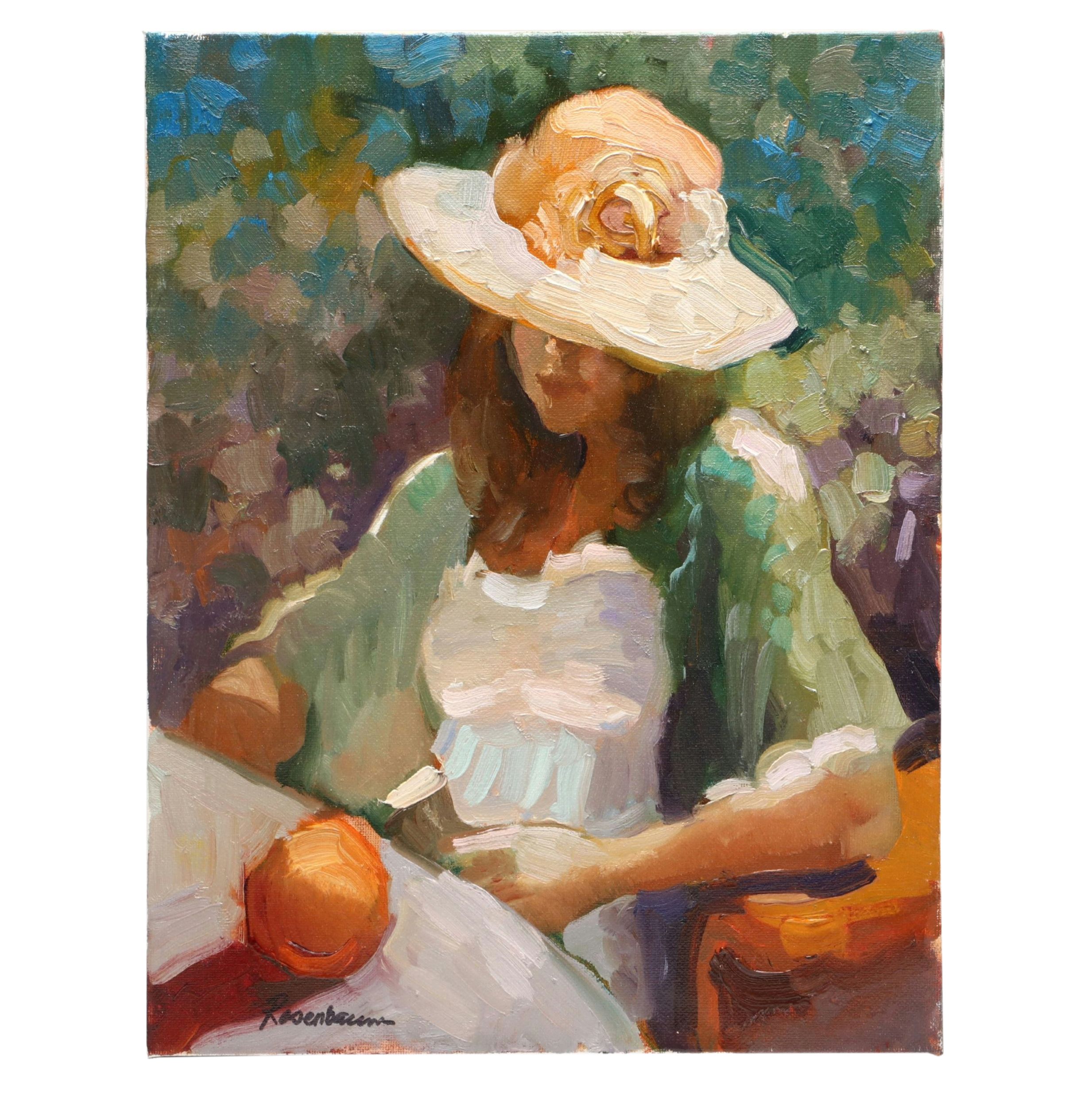 Sally Rosenbaum Garden Portrait Oil Painting, 21st Century