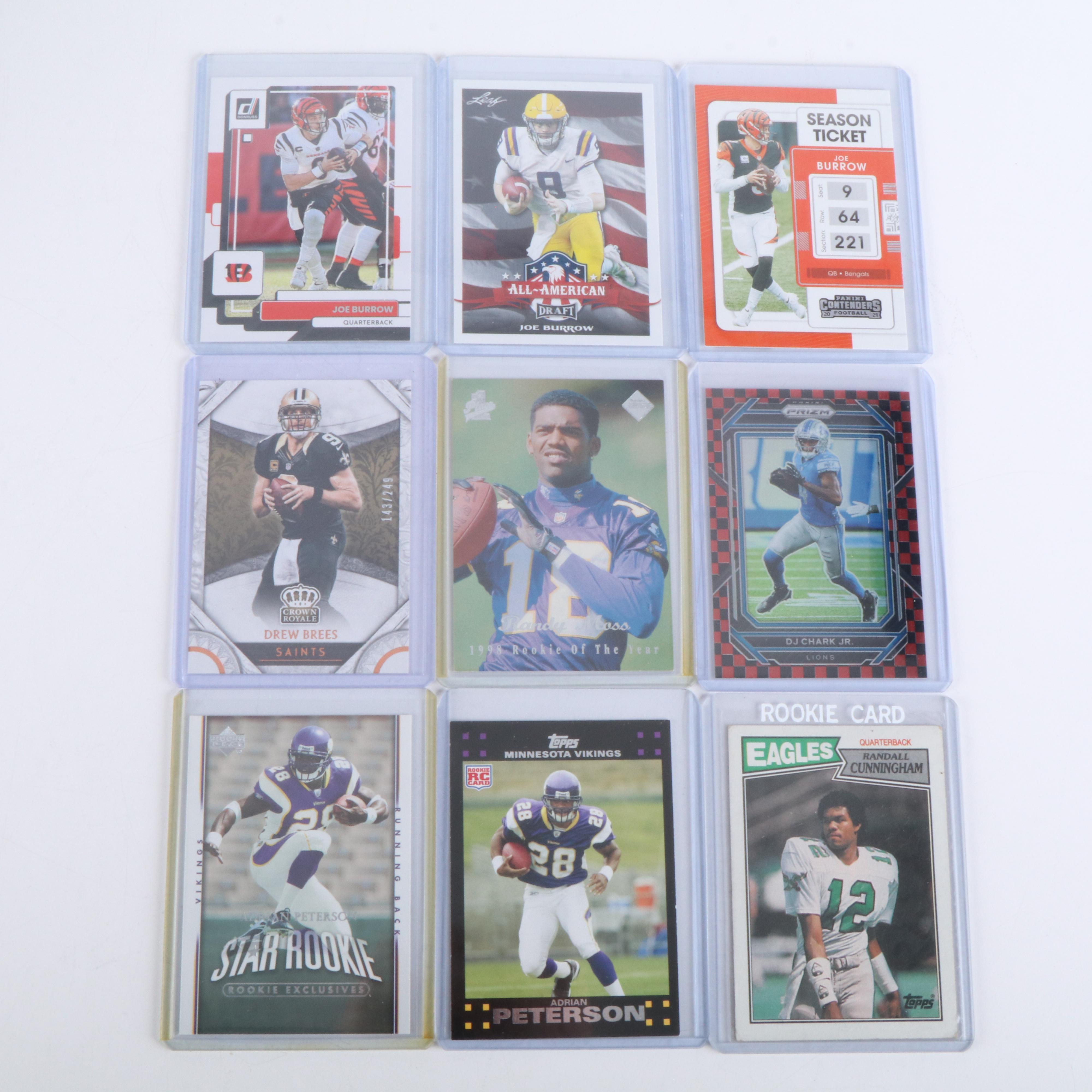 Collection of 213 Football Cards, Star Players