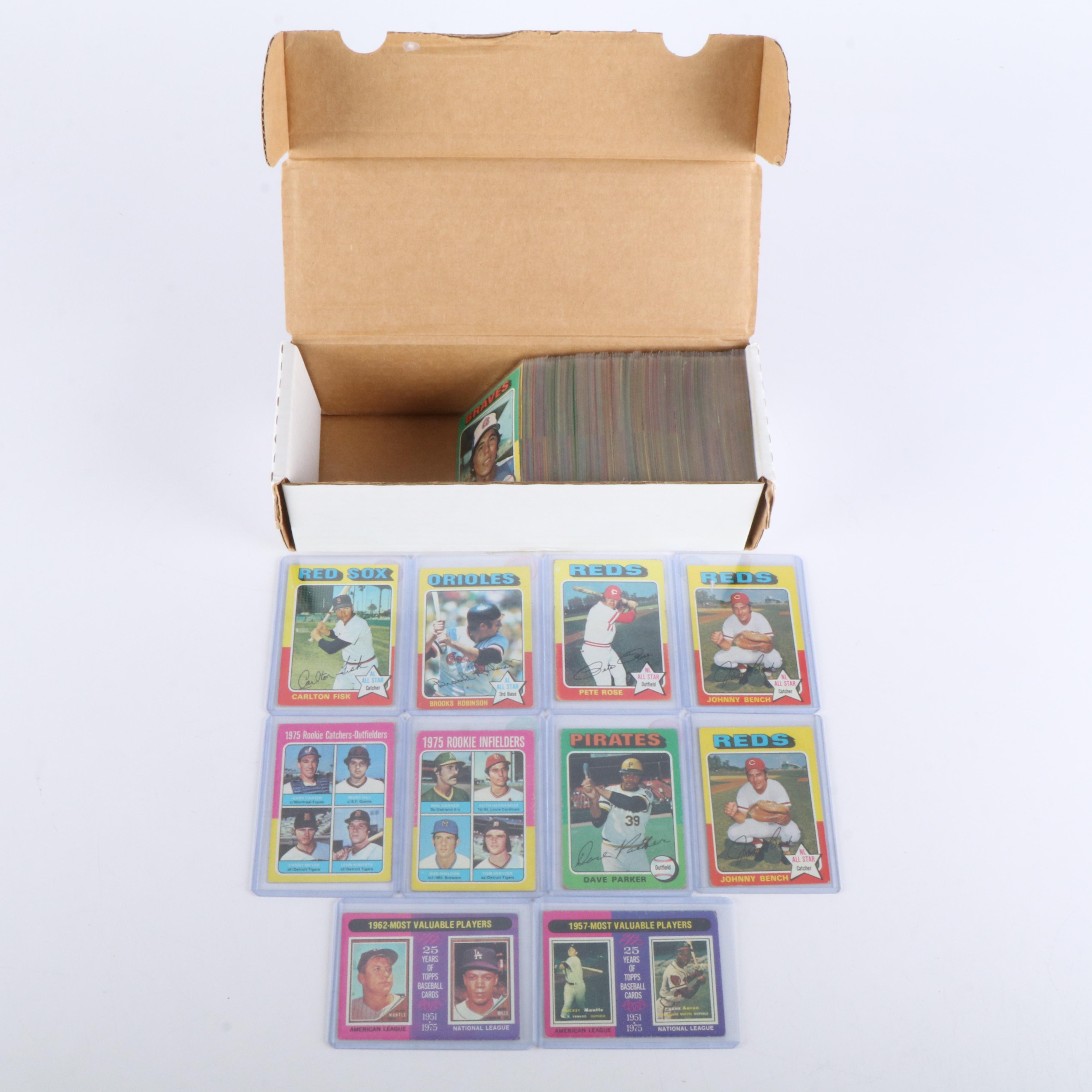 1975 Topps Baseball Cards Featuring Johnny Bench, Dave Parker, and More