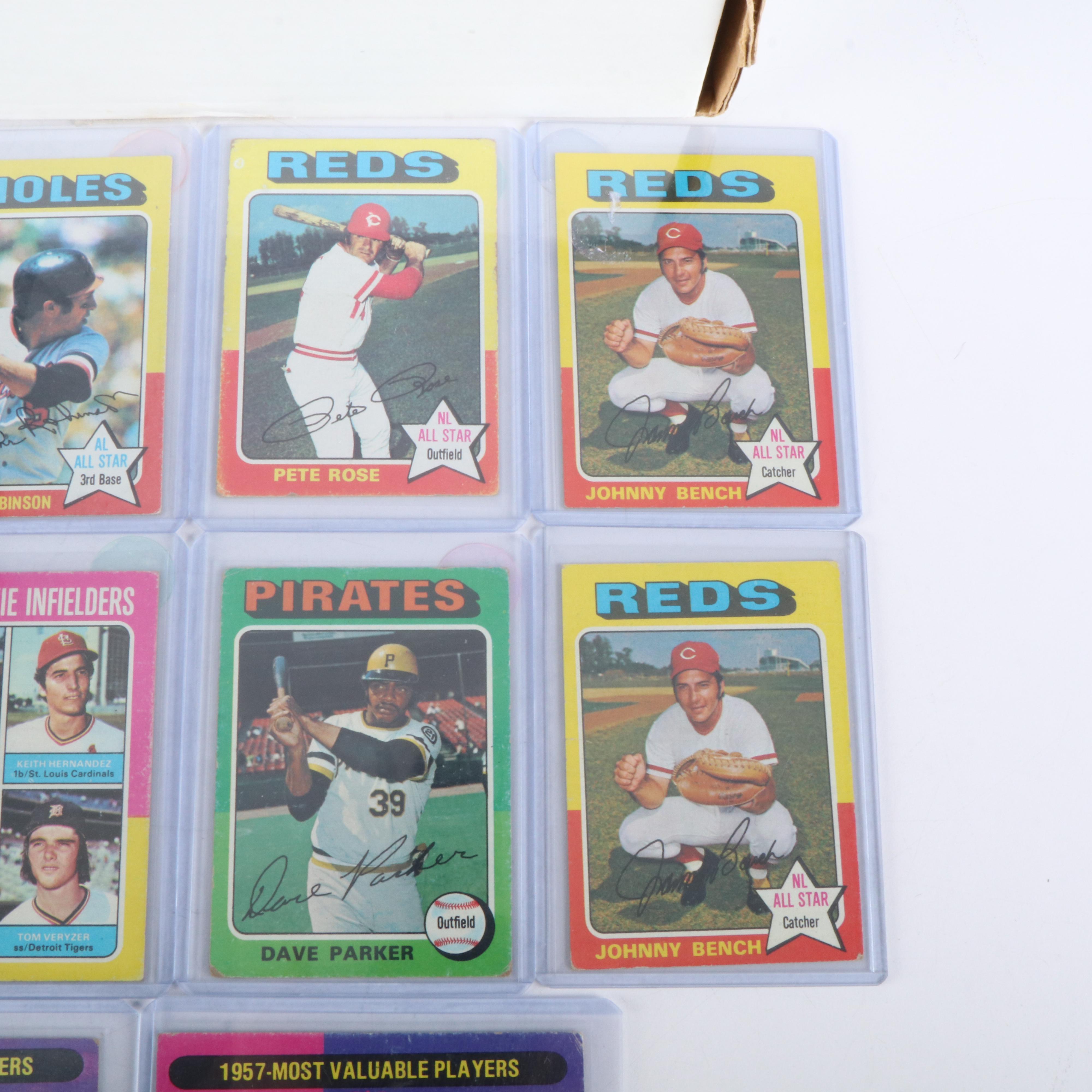 1975 Topps Baseball Cards Featuring Johnny Bench, Dave Parker, and More