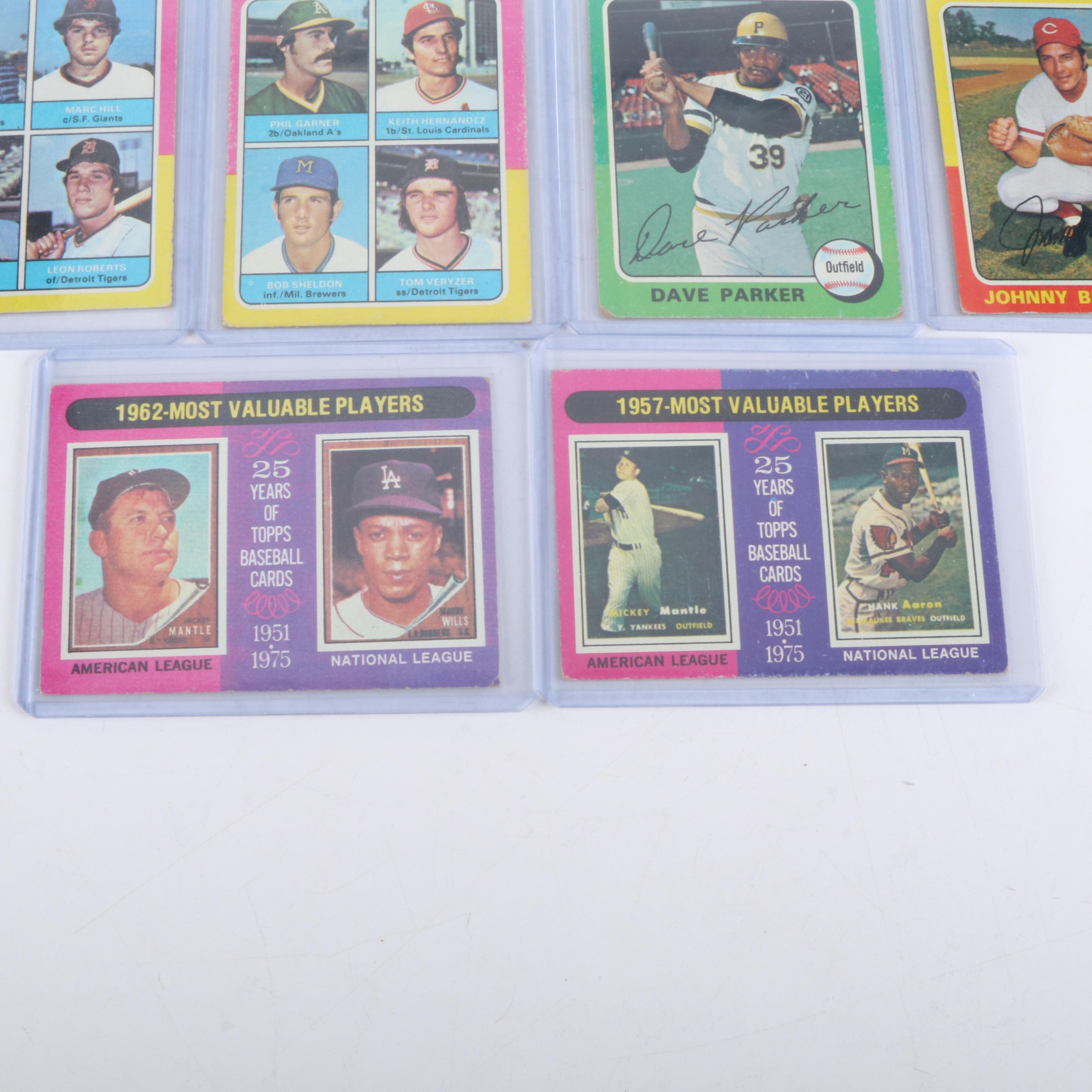 1975 Topps Baseball Cards Featuring Johnny Bench, Dave Parker, and More