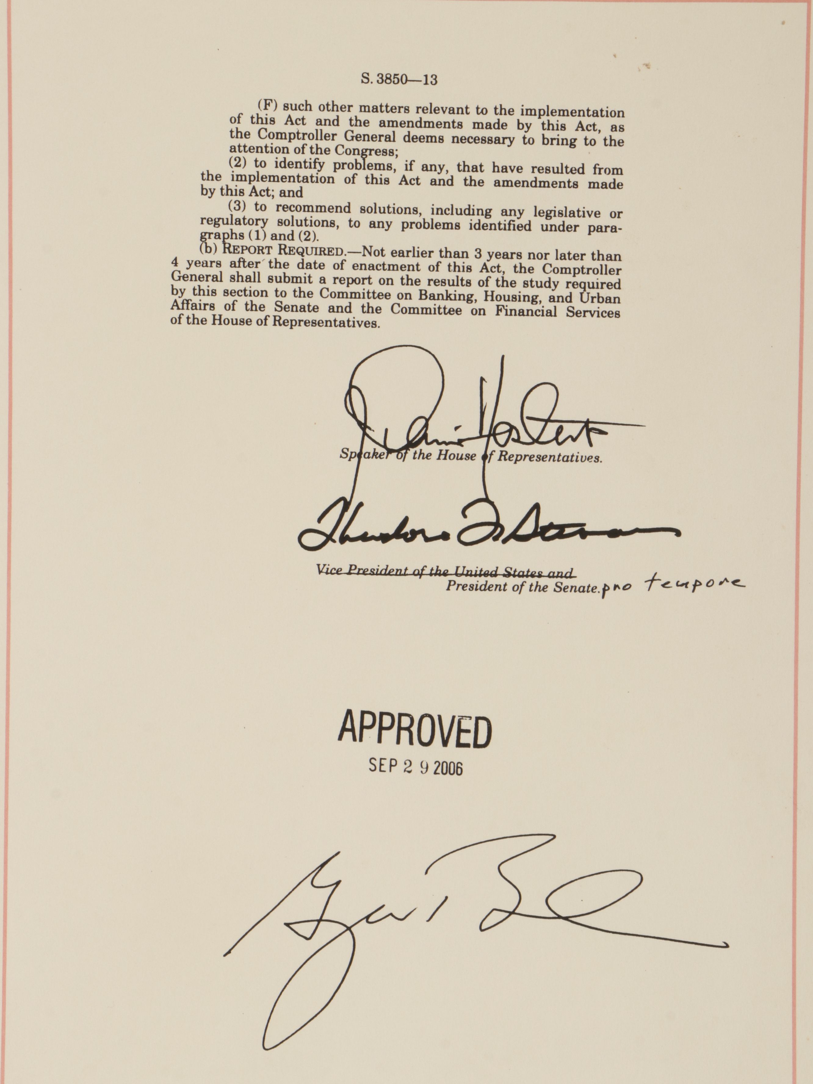 Copy of U.S. Congress Document "Credit Rating Agency Reform Act of 2006"