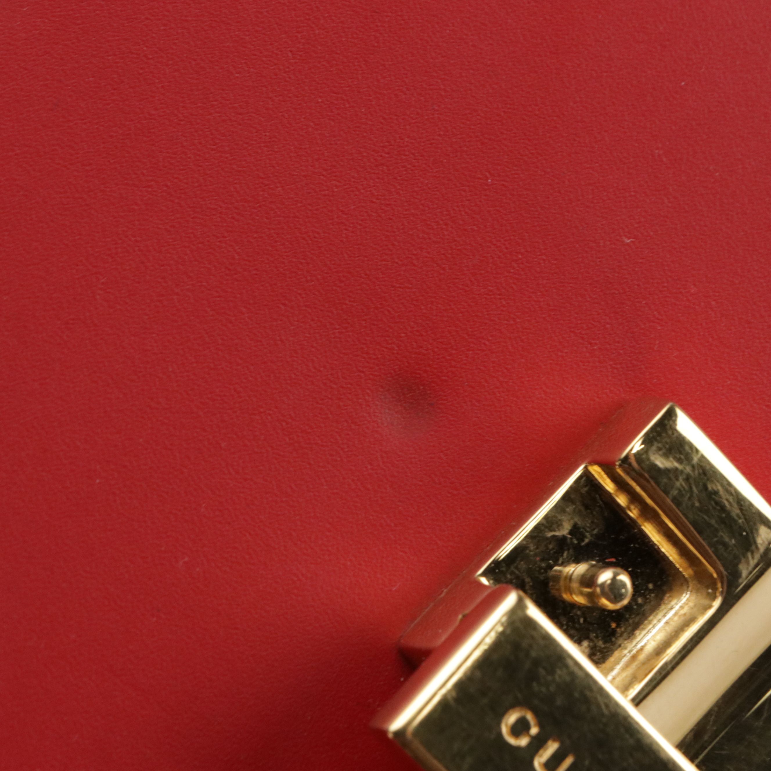 Gucci Medium Sylvie Shoulder Bag in Web Striped Red Calfskin Leather