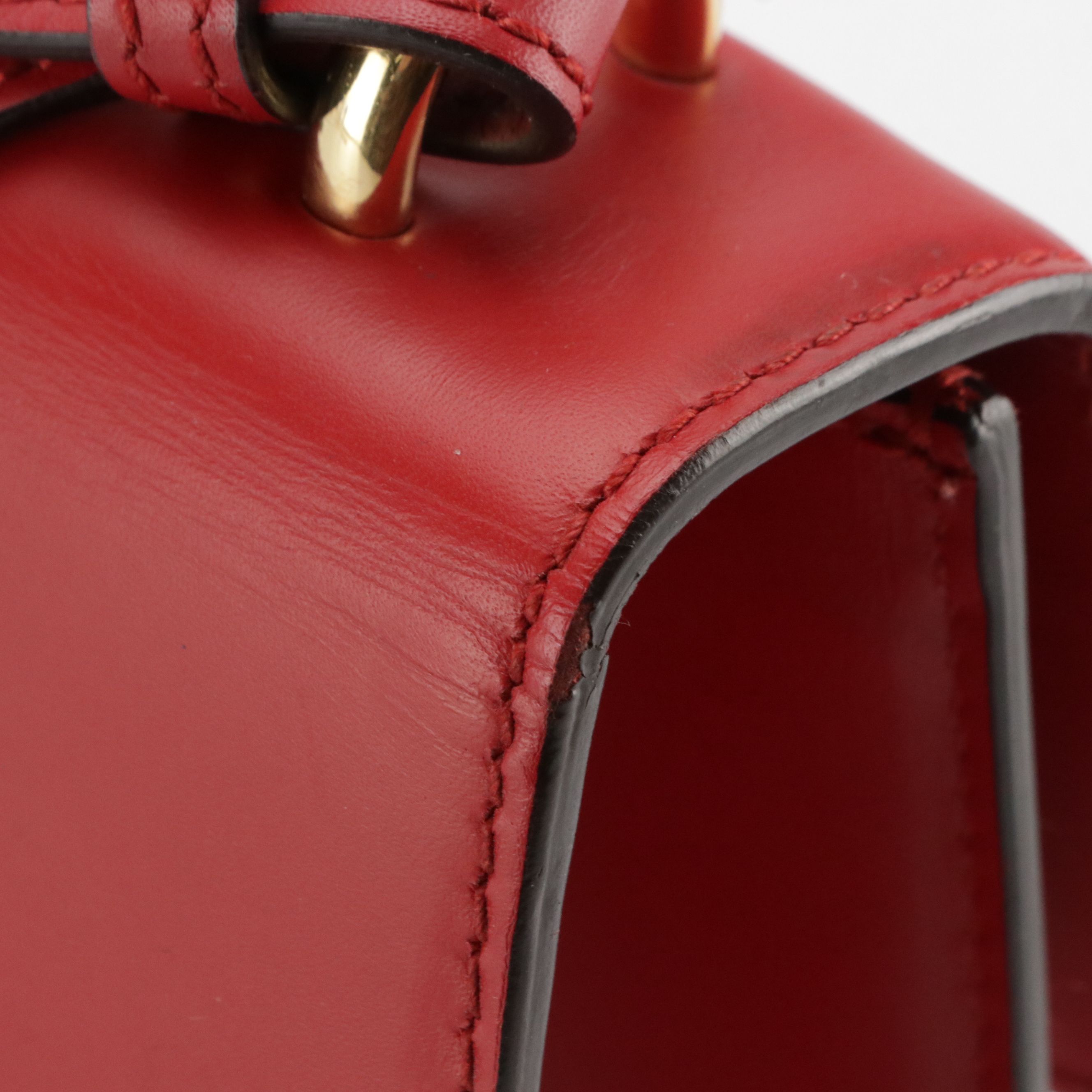 Gucci Medium Sylvie Shoulder Bag in Web Striped Red Calfskin Leather