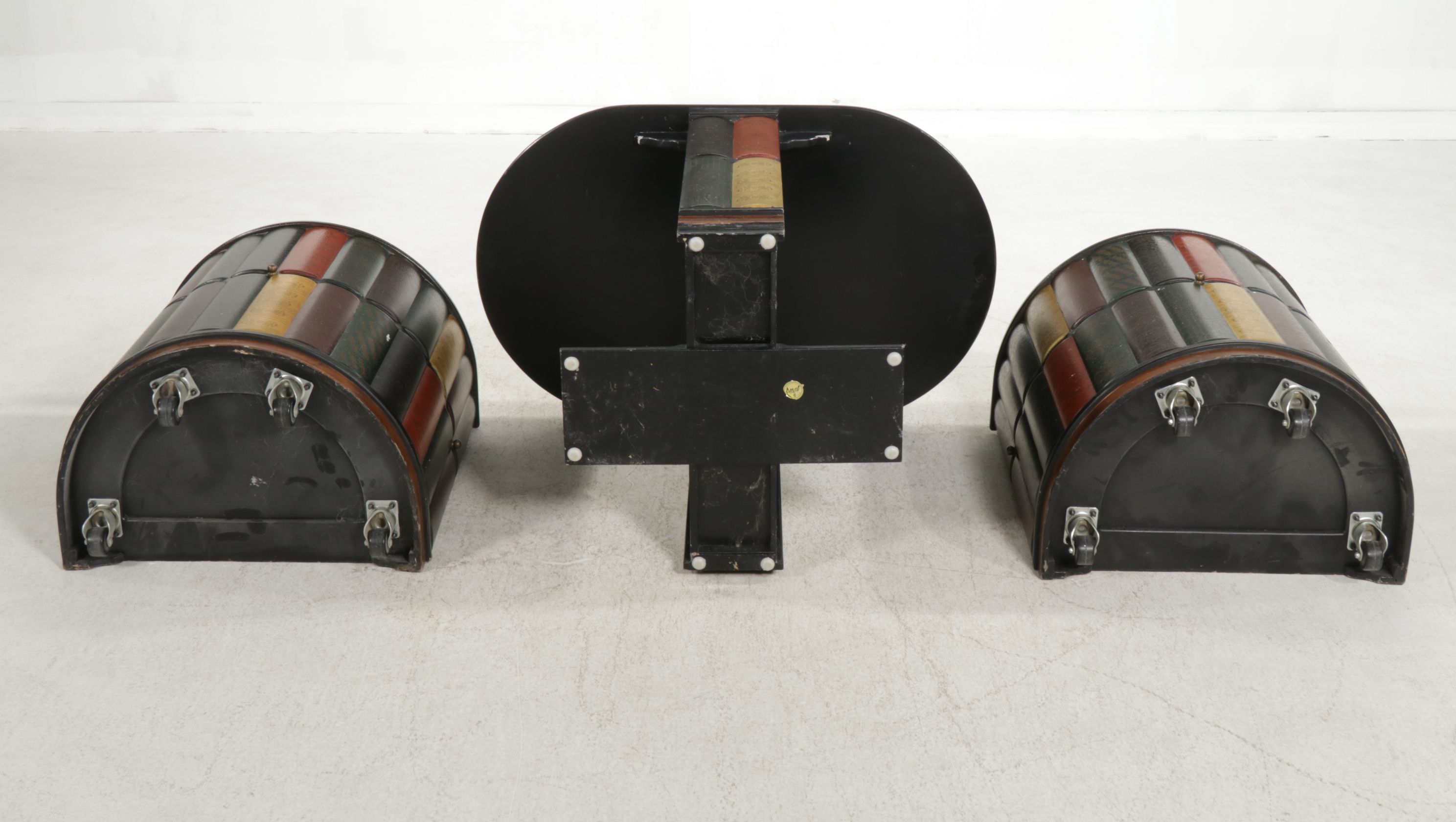 Design Toscano "Nettlestone" Trompe l'Oeil Nested Library Table and Chairs