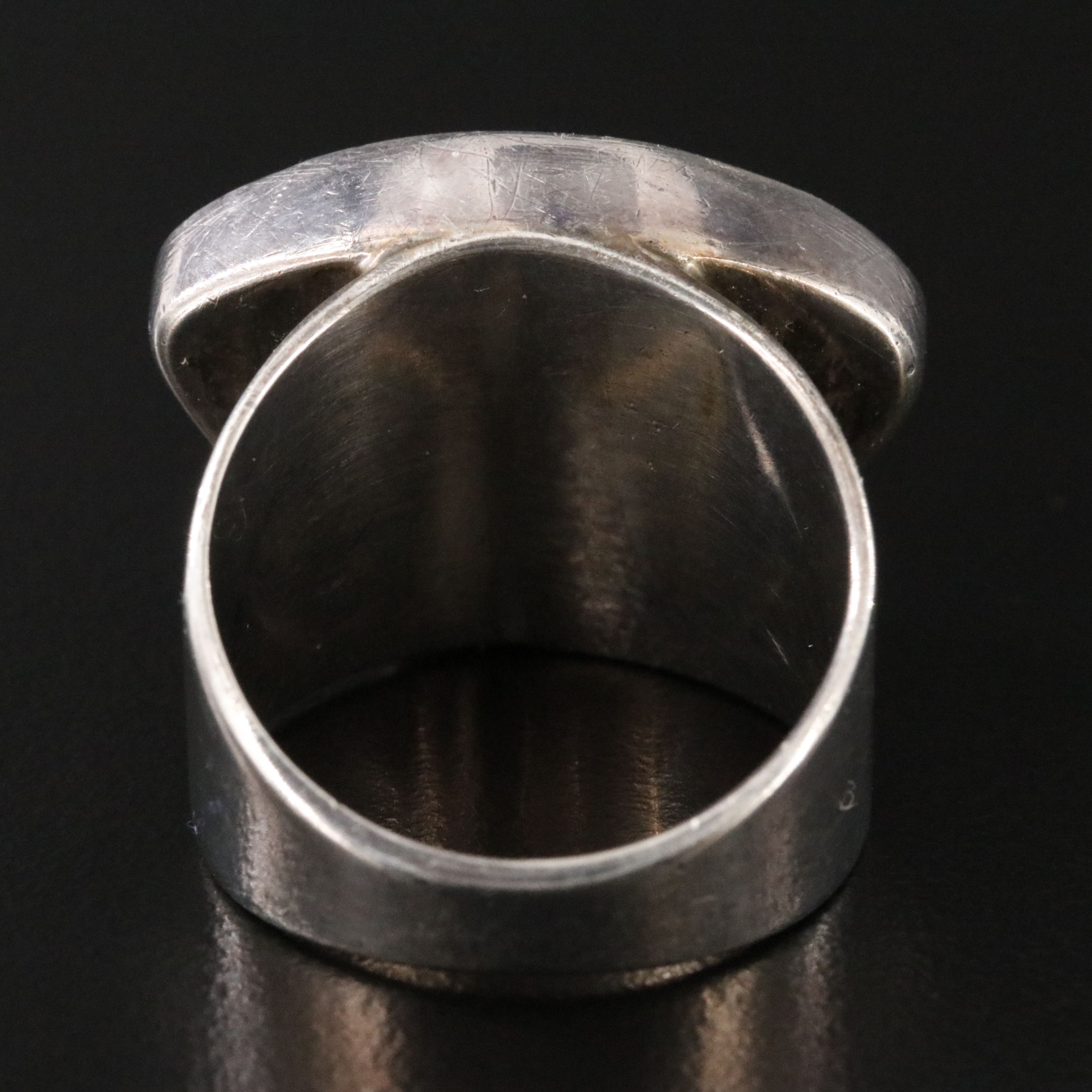 Signed Scrimshaw Butterfly Ring