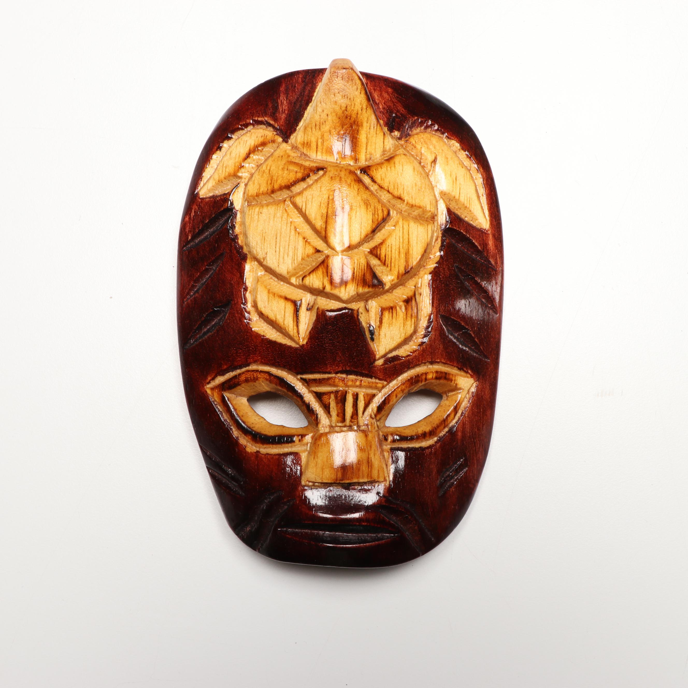 Alaskan "The Legend of Sun and Raven" Carved Wood Totem with Other Décor