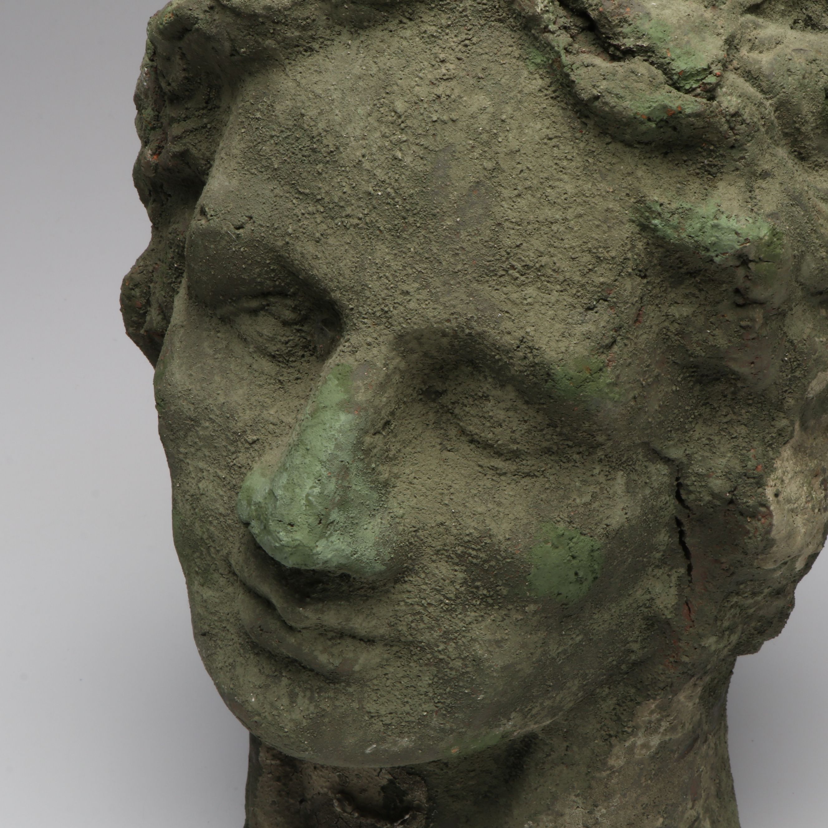 Antiqued Greek Style Ceramic Portrait Bust